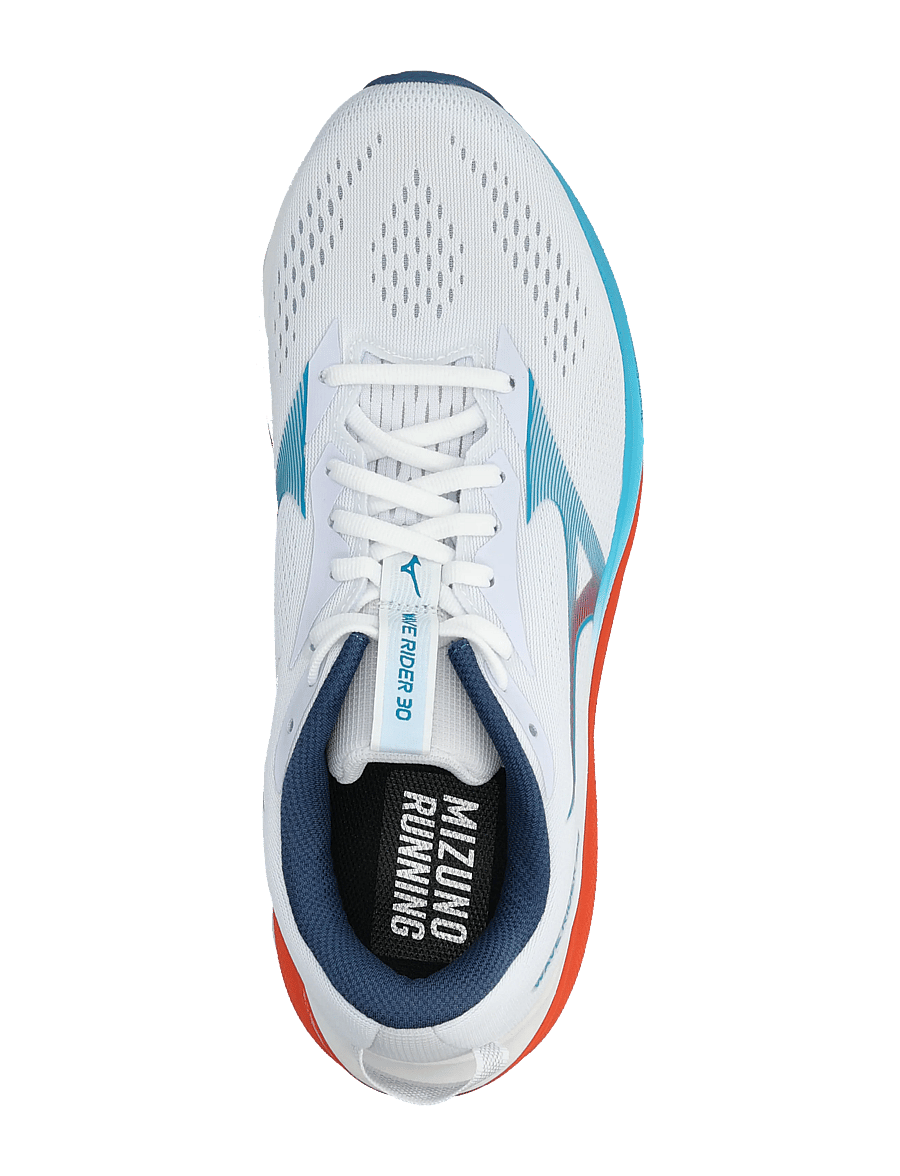 Mizuno - WAVE RIDER 30(M) - laufschuhe - white/blue jewel/orange.com - 3