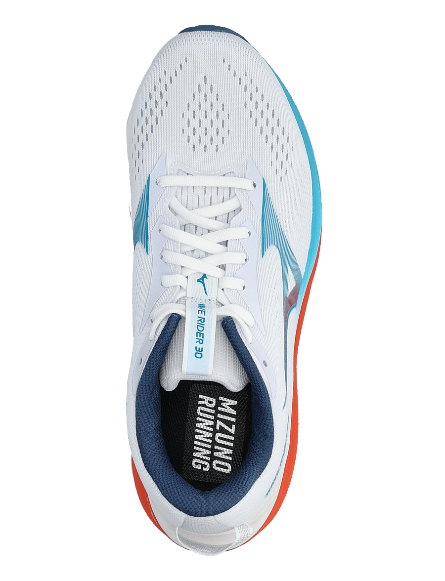 Mizuno - WAVE RIDER 30(M) - laufschuhe - white/blue jewel/orange.com - 3