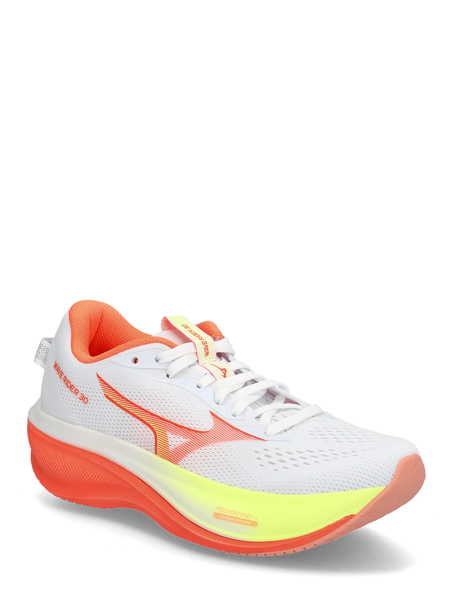 Mizuno - WAVE RIDER 30(W) - løbesko - white/lava orange/lime pulp - 0
