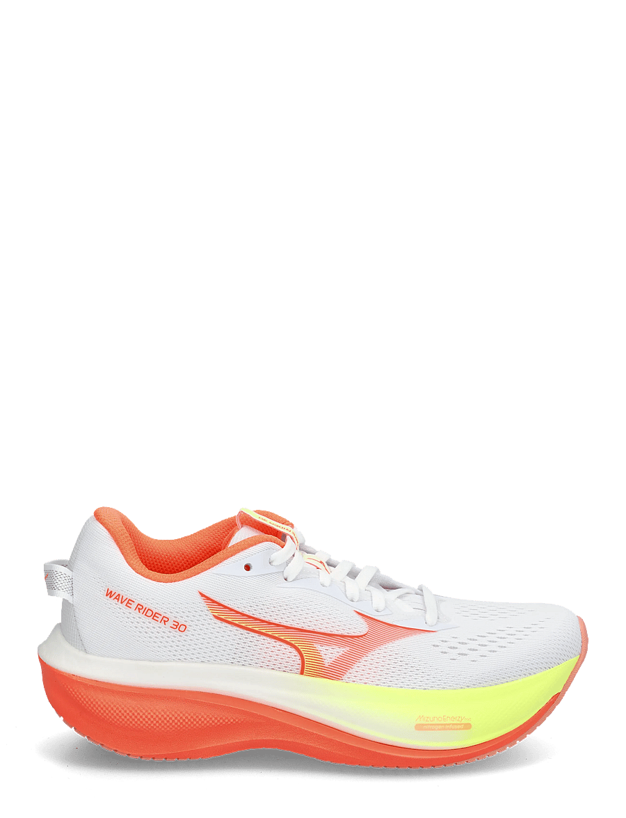 Mizuno - WAVE RIDER 30(W) - løbesko - white/lava orange/lime pulp - 2