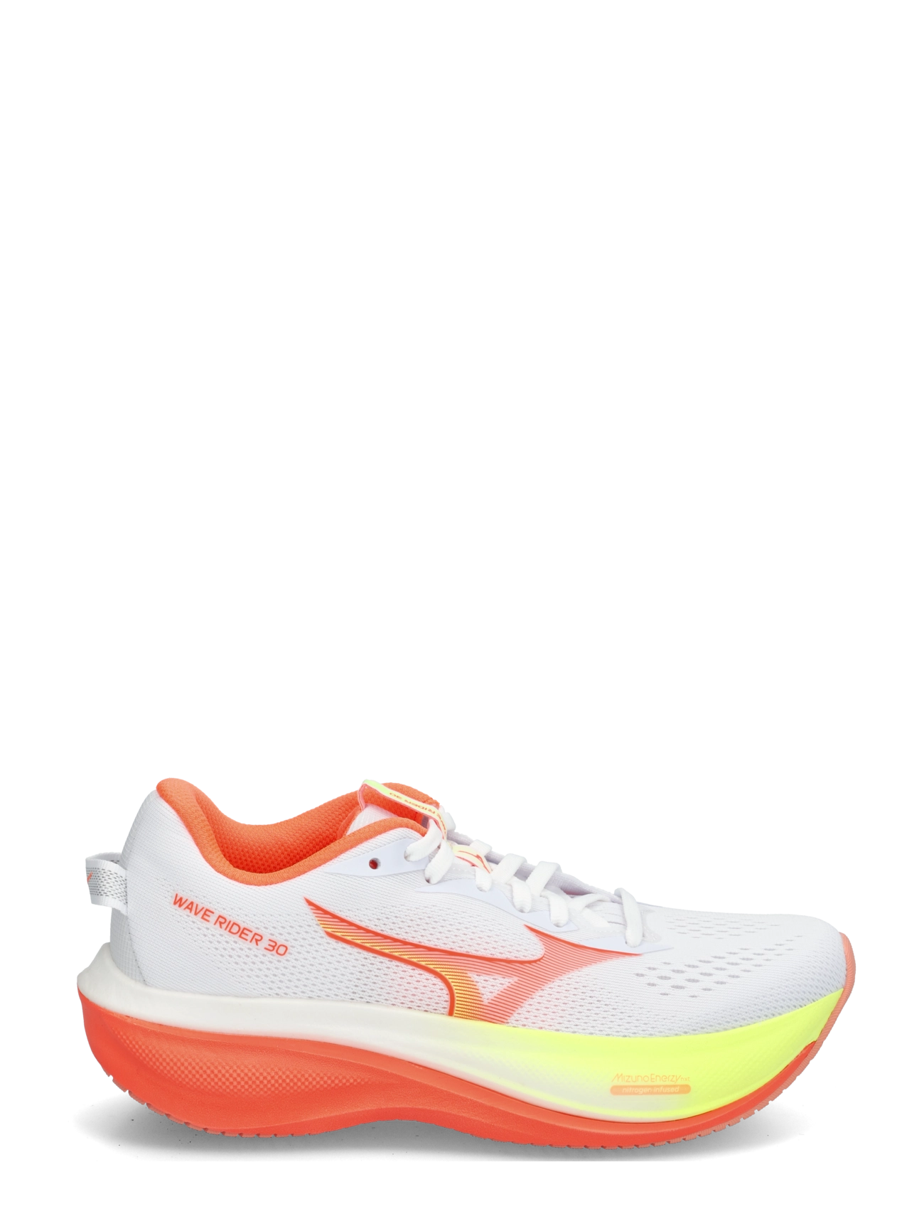Mizuno - WAVE RIDER 30(W) - running shoes - white/lava orange/lime pulp - 2