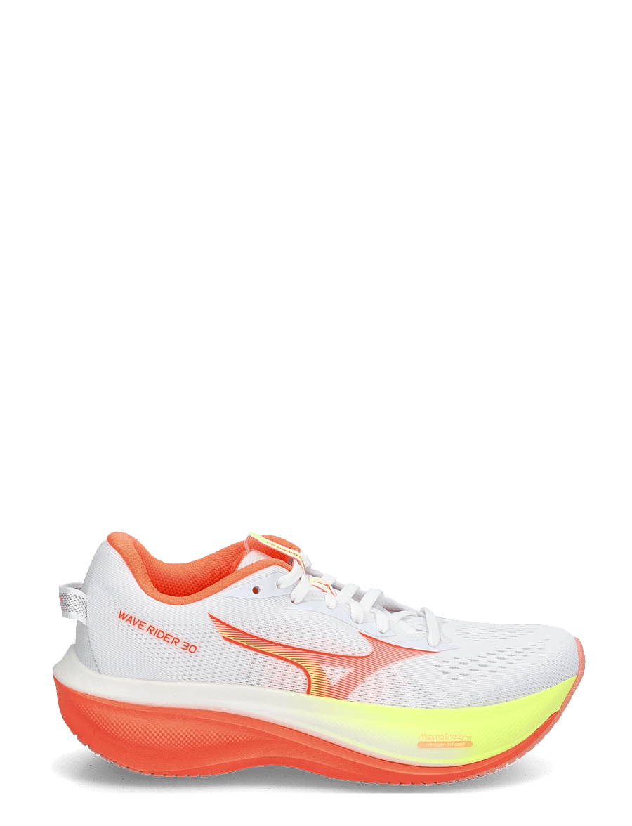 Mizuno - WAVE RIDER 30(W) - laufschuhe - white/lava orange/lime pulp - 2