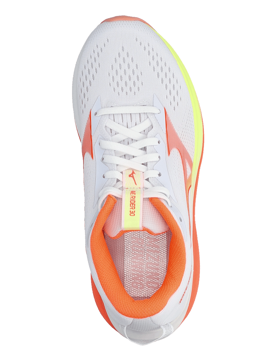 Mizuno - WAVE RIDER 30(W) - laufschuhe - white/lava orange/lime pulp - 3