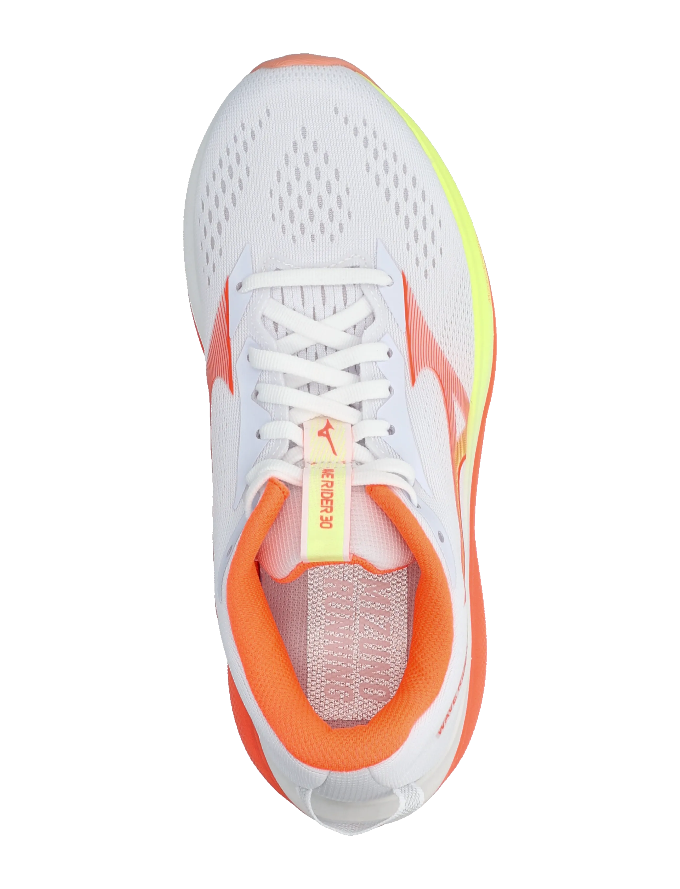 Mizuno - WAVE RIDER 30(W) - løbesko - white/lava orange/lime pulp - 3