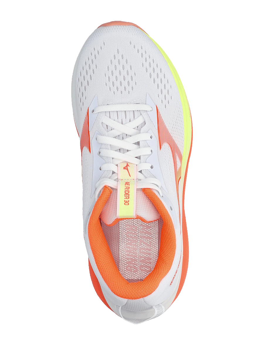 Mizuno - WAVE RIDER 30(W) - løbesko - white/lava orange/lime pulp - 3