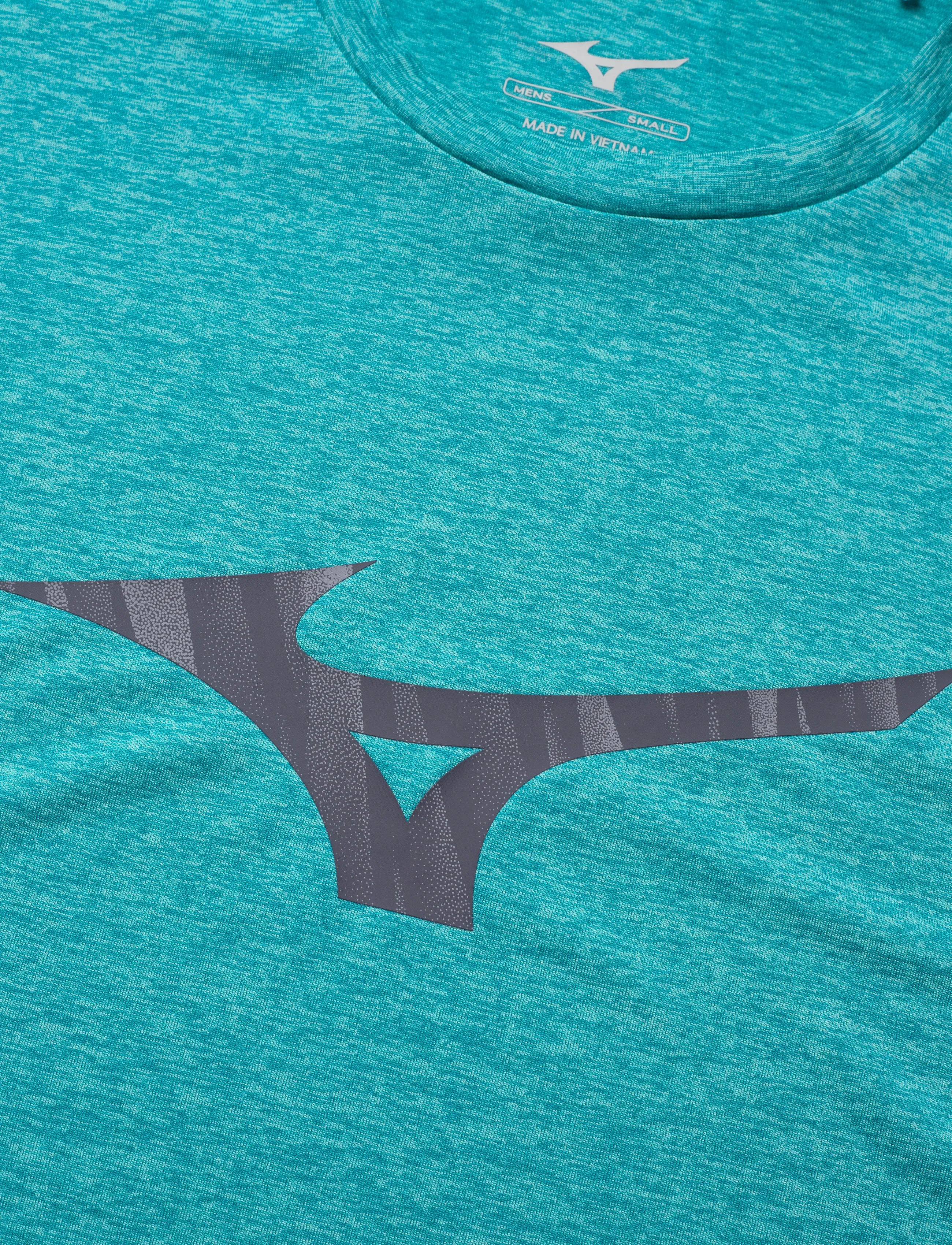 Mizuno - Core Runbird SS Tee(M) - short-sleeved t-shirts - capri breeze - 2