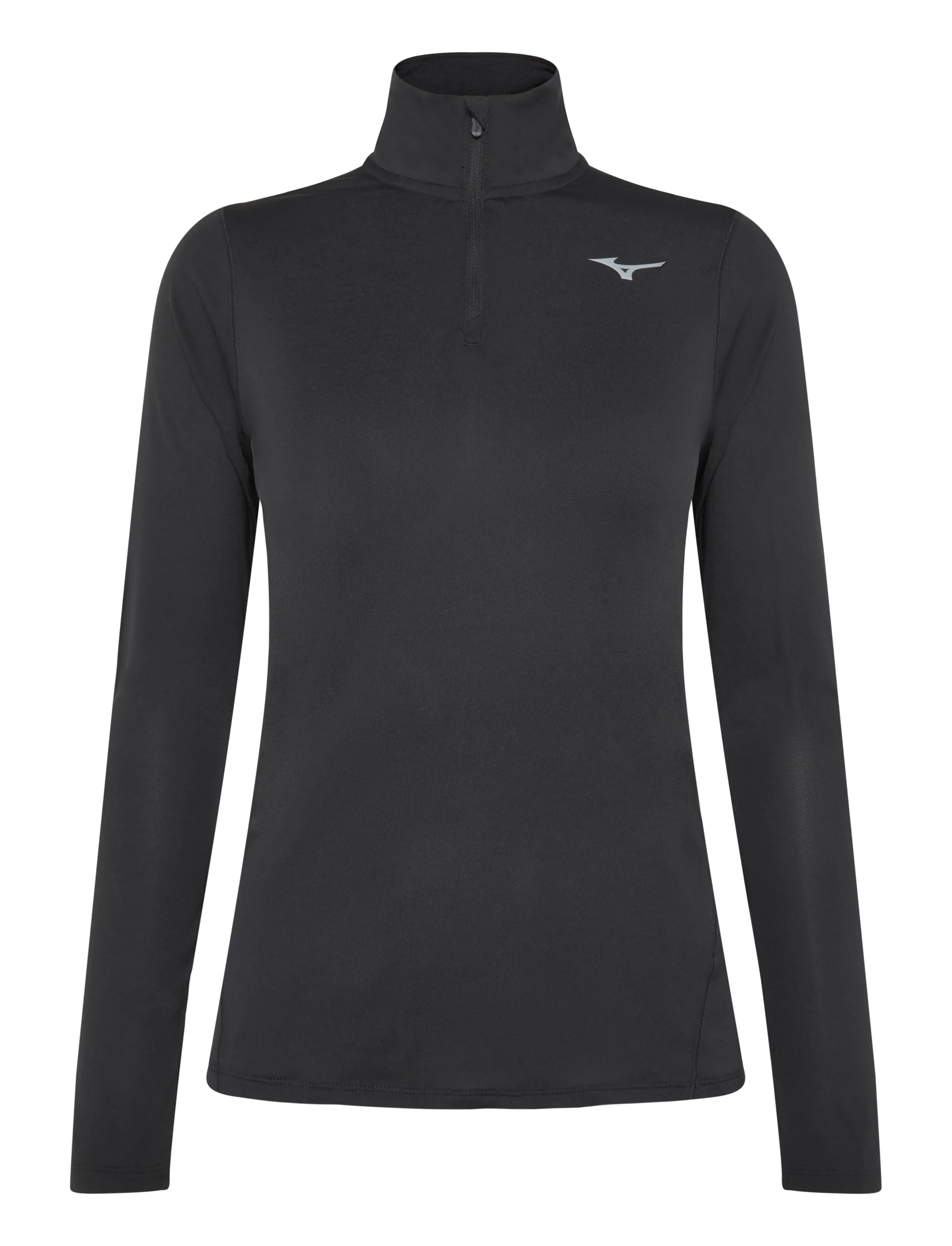 Mizuno Core Impulse Half Zip Long Sleeve Tee - Fleece & mellanlager - BLACK / black
