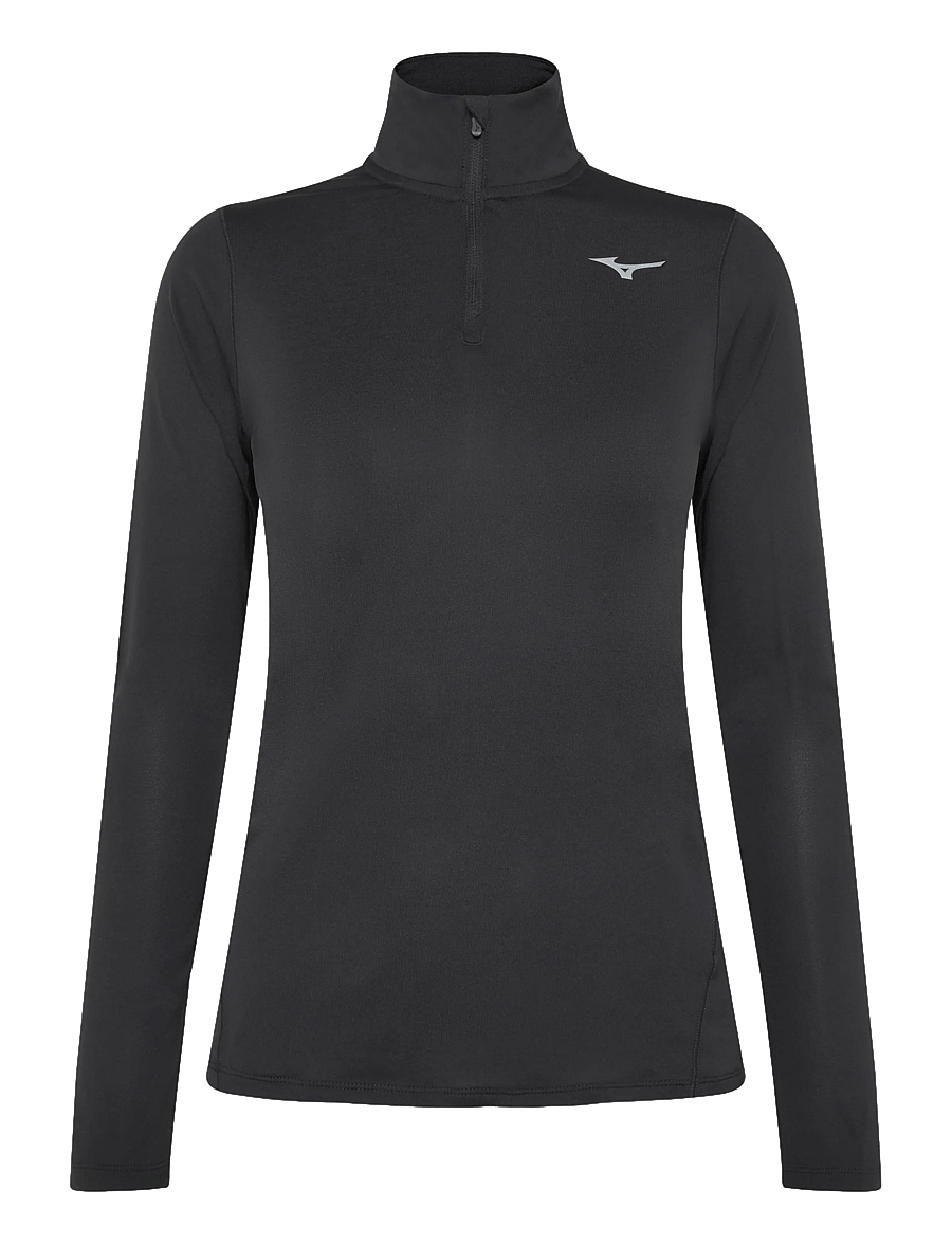 Mizuno - Core Impulse Half Zip Long Sleeve Tee - Överdelar - black - 0