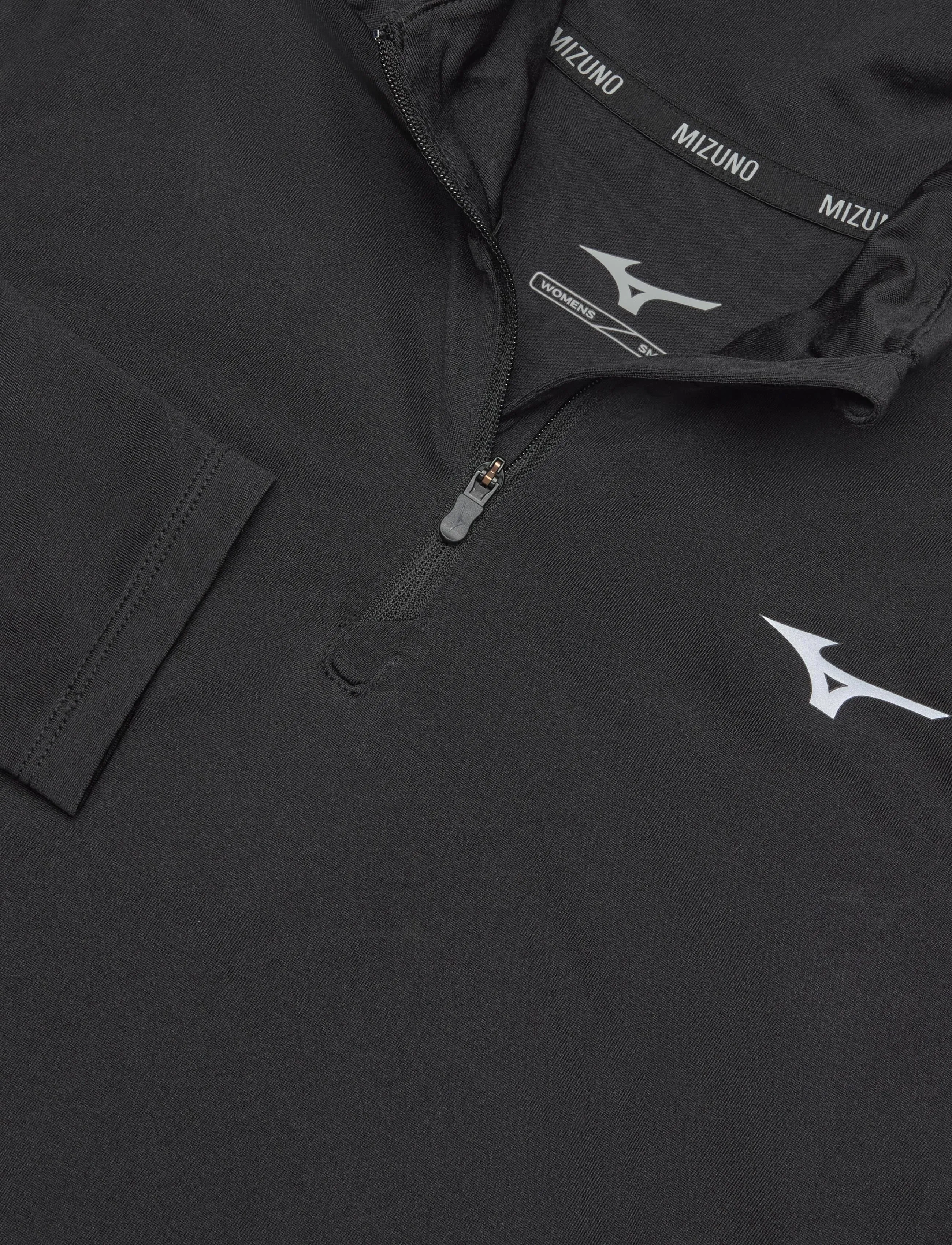 Mizuno - Core Impulse Half Zip Long Sleeve Tee - Överdelar - black - 2