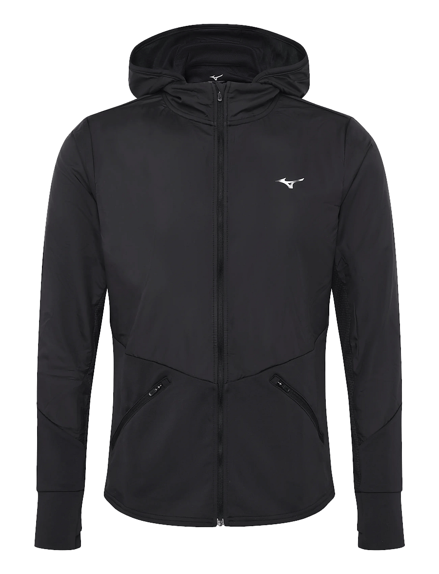 Mizuno - Active Warmalite Hybrid Full Zip Hooded Long Sleeve Top - sportsjakker - black - 0