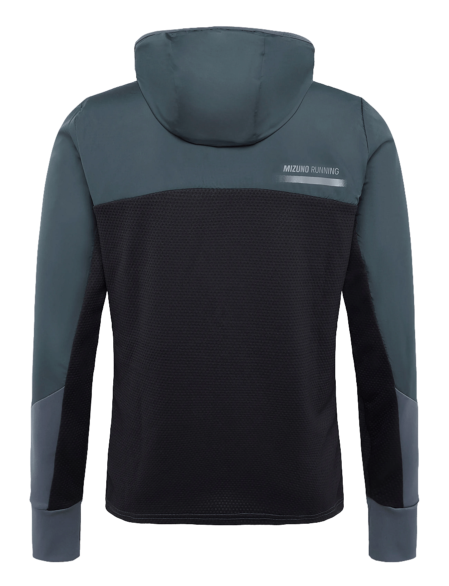Mizuno - Active Warmalite Hybrid Full Zip Hooded Long Sleeve Top - kapuutsiga dressipluusid - dark slate - 1
