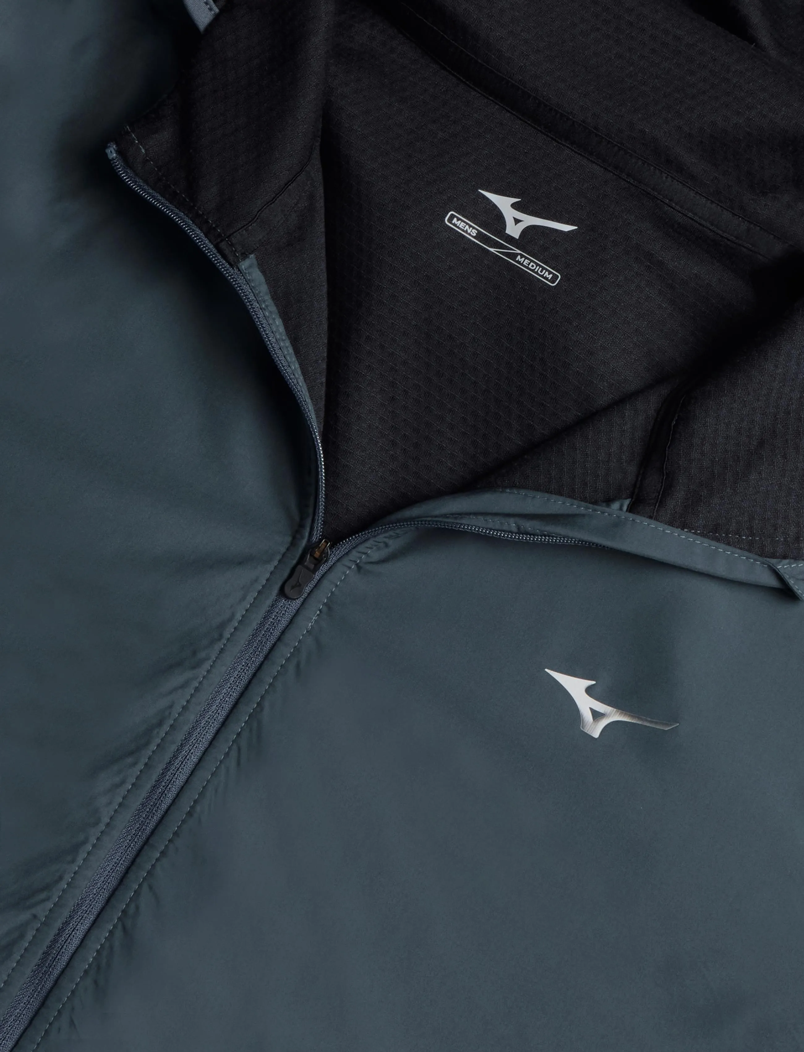 Mizuno - Active Warmalite Hybrid Full Zip Hooded Long Sleeve Top - kapuutsiga dressipluusid - dark slate - 2