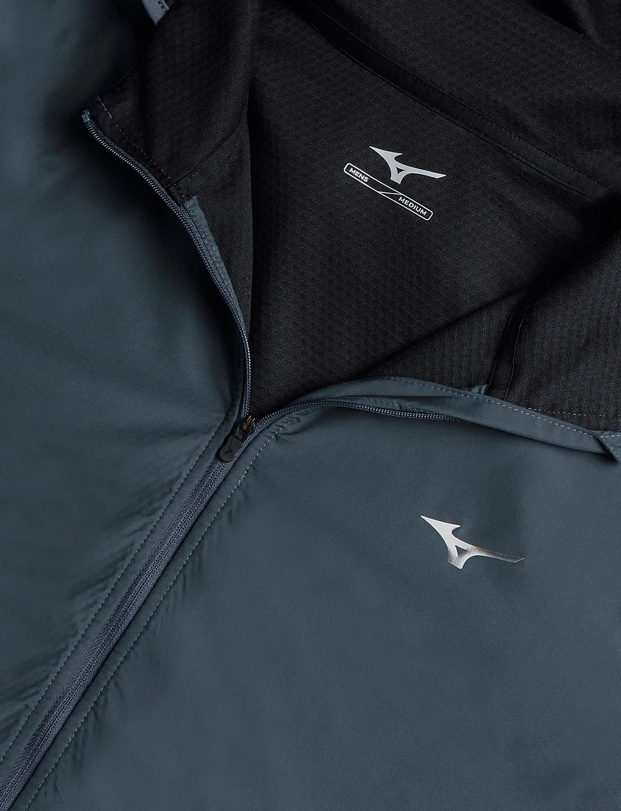 Mizuno - Active Warmalite Hybrid Full Zip Hooded Long Sleeve Top - kapuutsiga dressipluusid - dark slate - 2