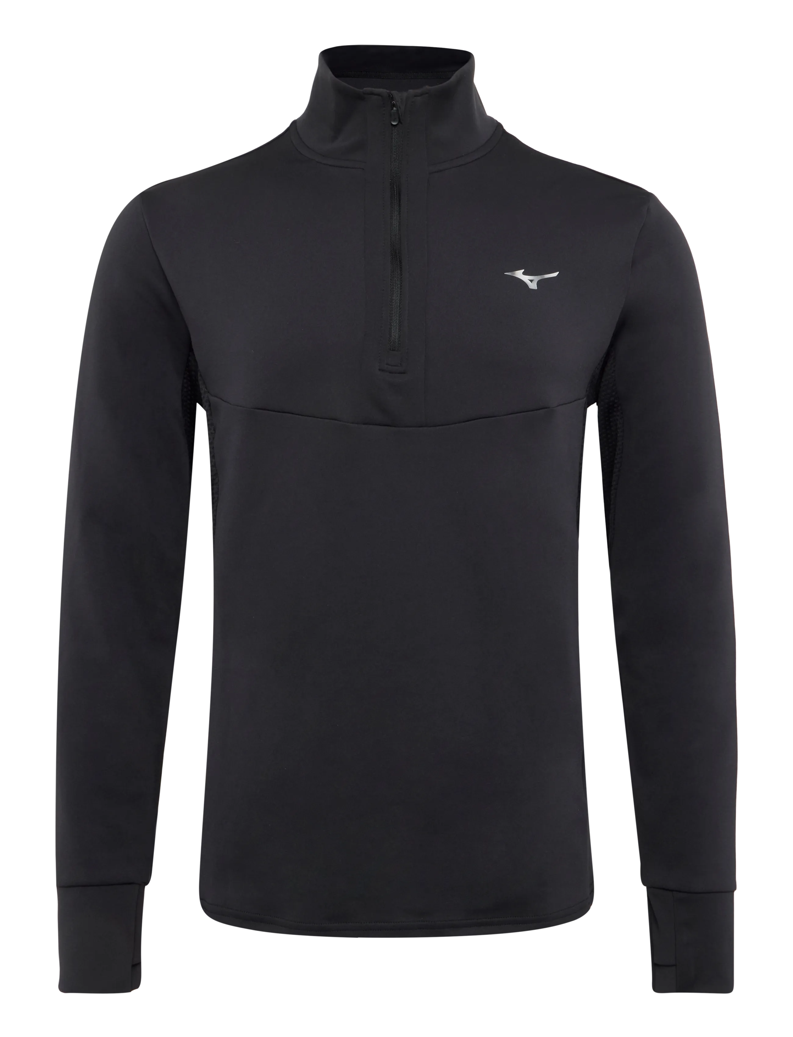Mizuno Active Warmalite Half Zip Long Sleeve Top - Kampsunid ja vahekihid - BLACK / black