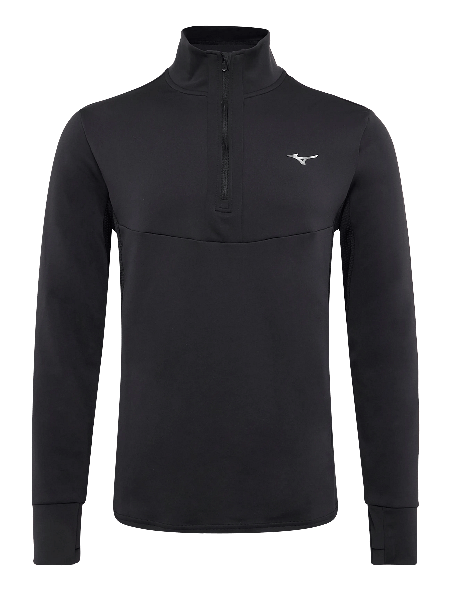 Mizuno - Active Warmalite Half Zip Long Sleeve Top - langarmshirts - black - 0