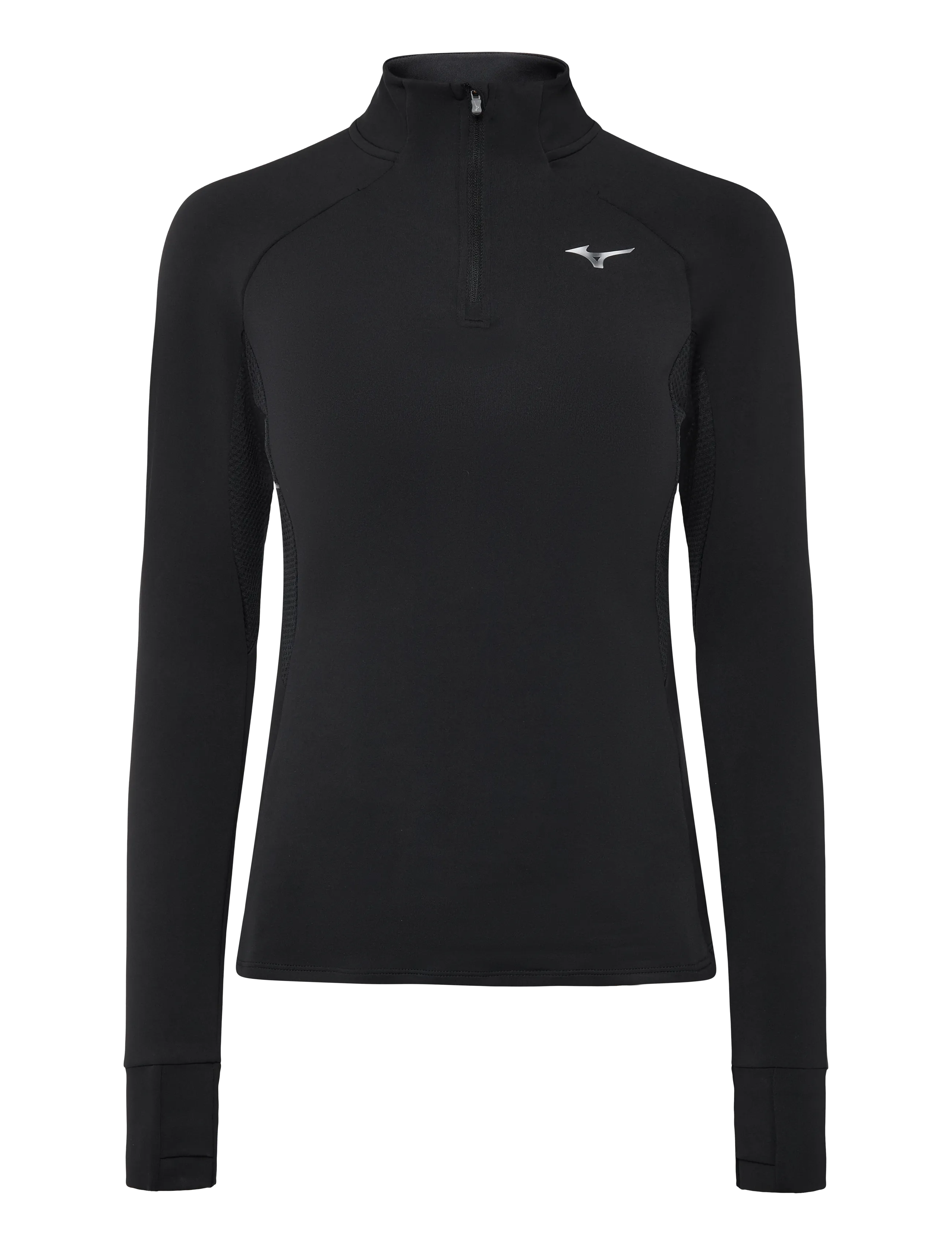 Mizuno Active Warmalite Half Zip Long Sleeve Top - Uued tooted - BLACK / black