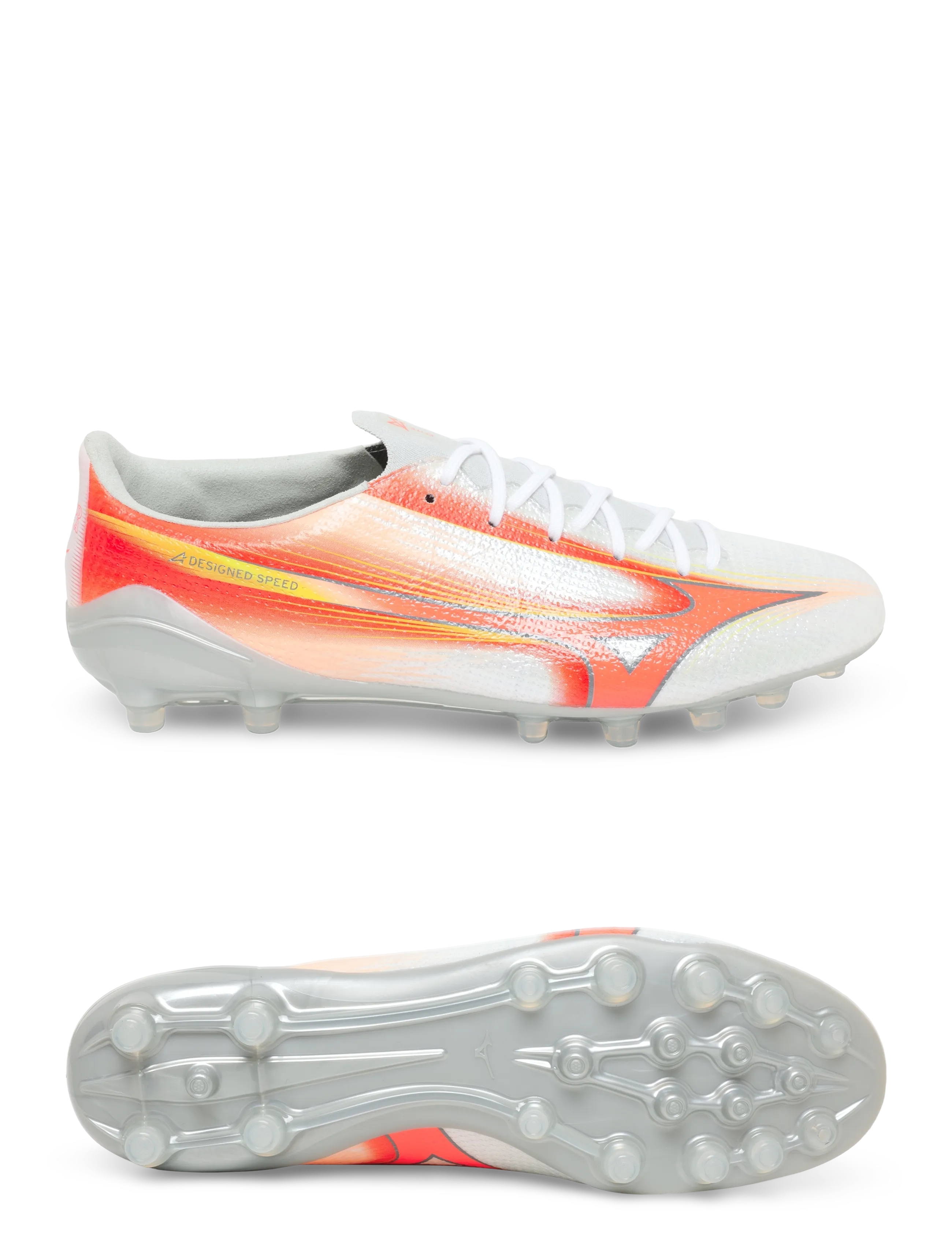 Mizuno - MIZUNO α III ELITE AG(U) - fußballstiefel - white/lava orange/evening primrose - 4