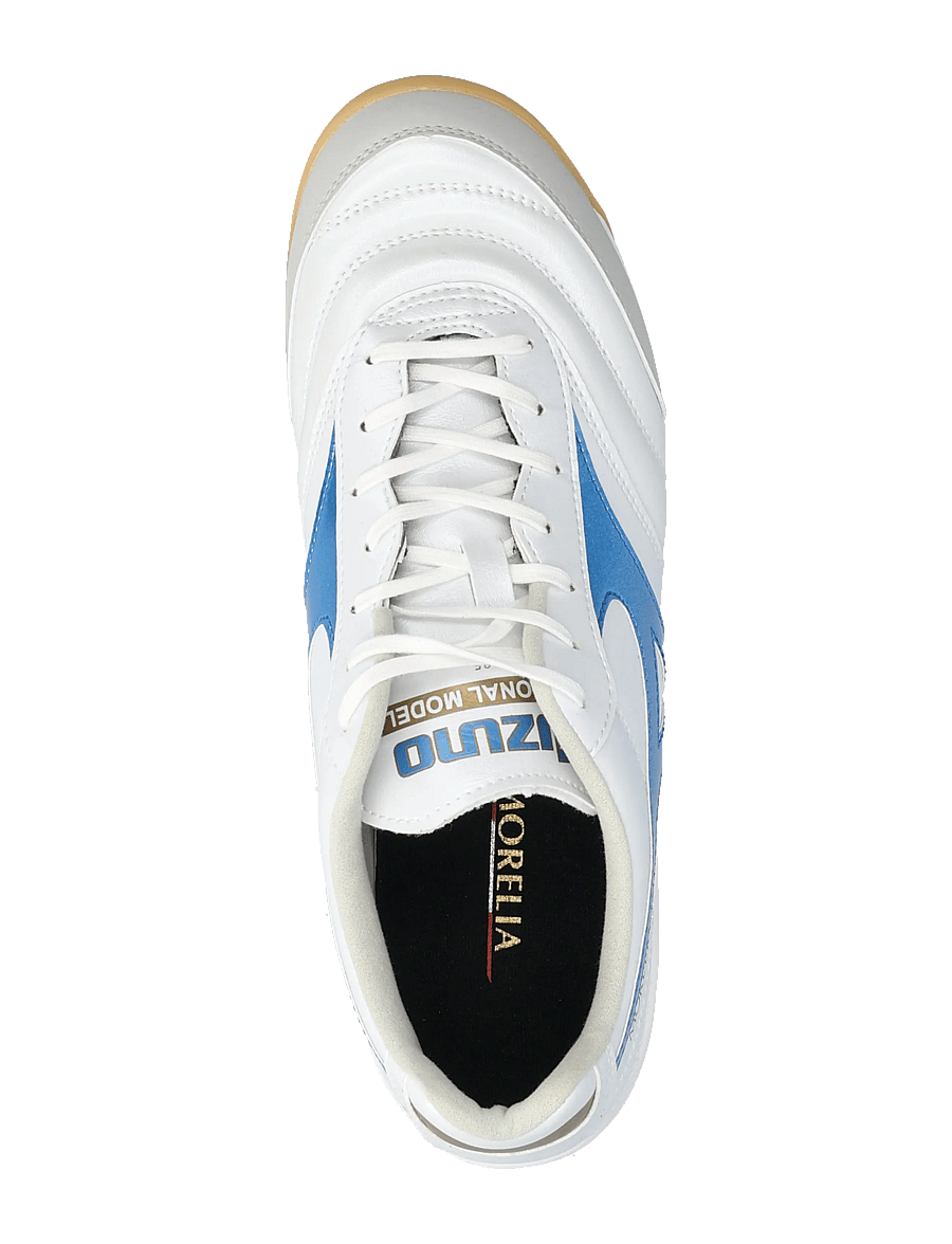 Mizuno - MORELIA SALA PRO IN(U) - uždarų patalpų sporto bateliai - white/laser blue/gold - 3