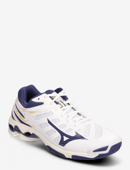 Mizuno - WAVE VOLTAGE - training shoes - white/blue ribbon/mp gold - 0