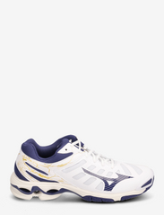 Mizuno - WAVE VOLTAGE - training shoes - white/blue ribbon/mp gold - 1