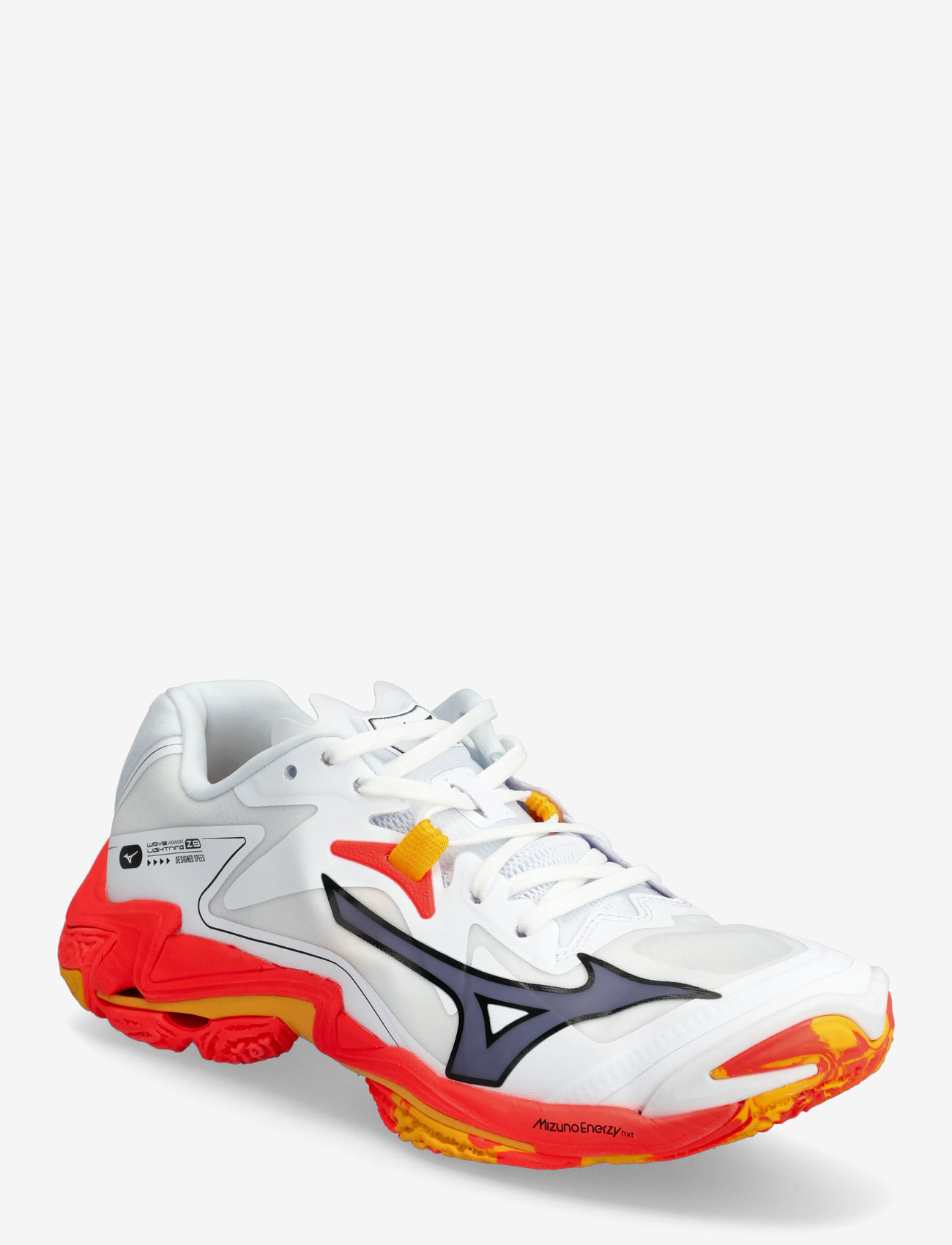 Mizuno - WAVE LIGHTNING Z8(U) - sisäpelikengät - white/fiery coral 2/citrus - 1