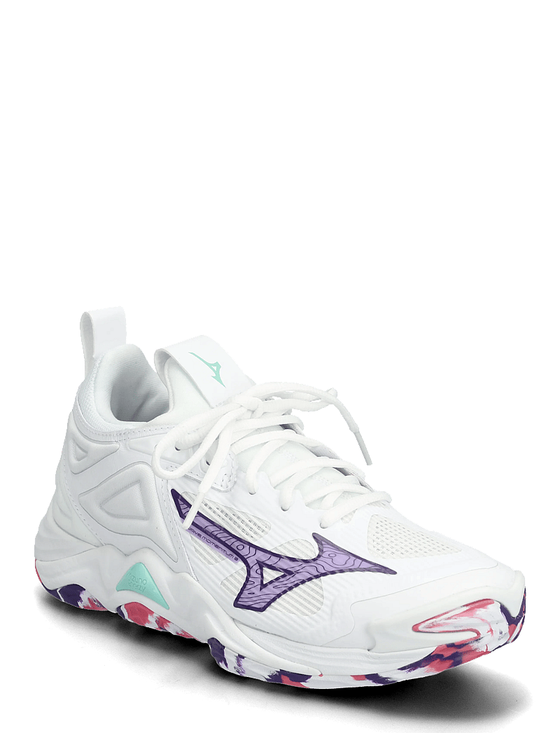 Mizuno - WAVE MOMENTUM 3(W) - indoor-sportschuhe - white/violet indigo/camellia rose - 0