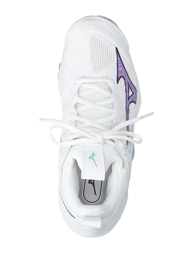 Mizuno - WAVE MOMENTUM 3(W) - indoor-sportschuhe - white/violet indigo/camellia rose - 3