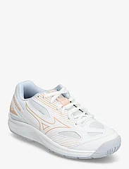 Mizuno - CYCLONE SPEED 4(W) - buty do sportów halowych - white/halogenblue/peachparfait - 0
