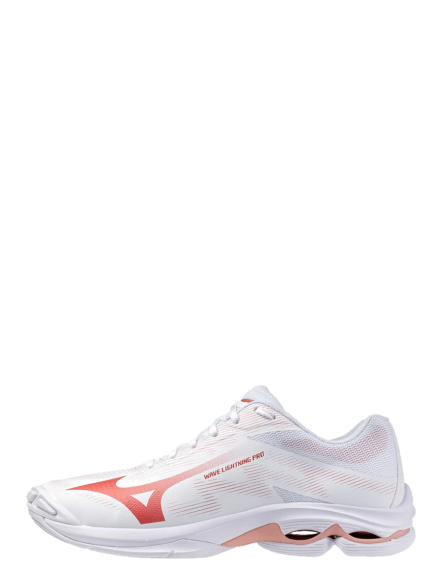 Mizuno - WAVE LIGHTNING PRO(W) - buty do sportów halowych - white/rose elegance/lava falls - 0