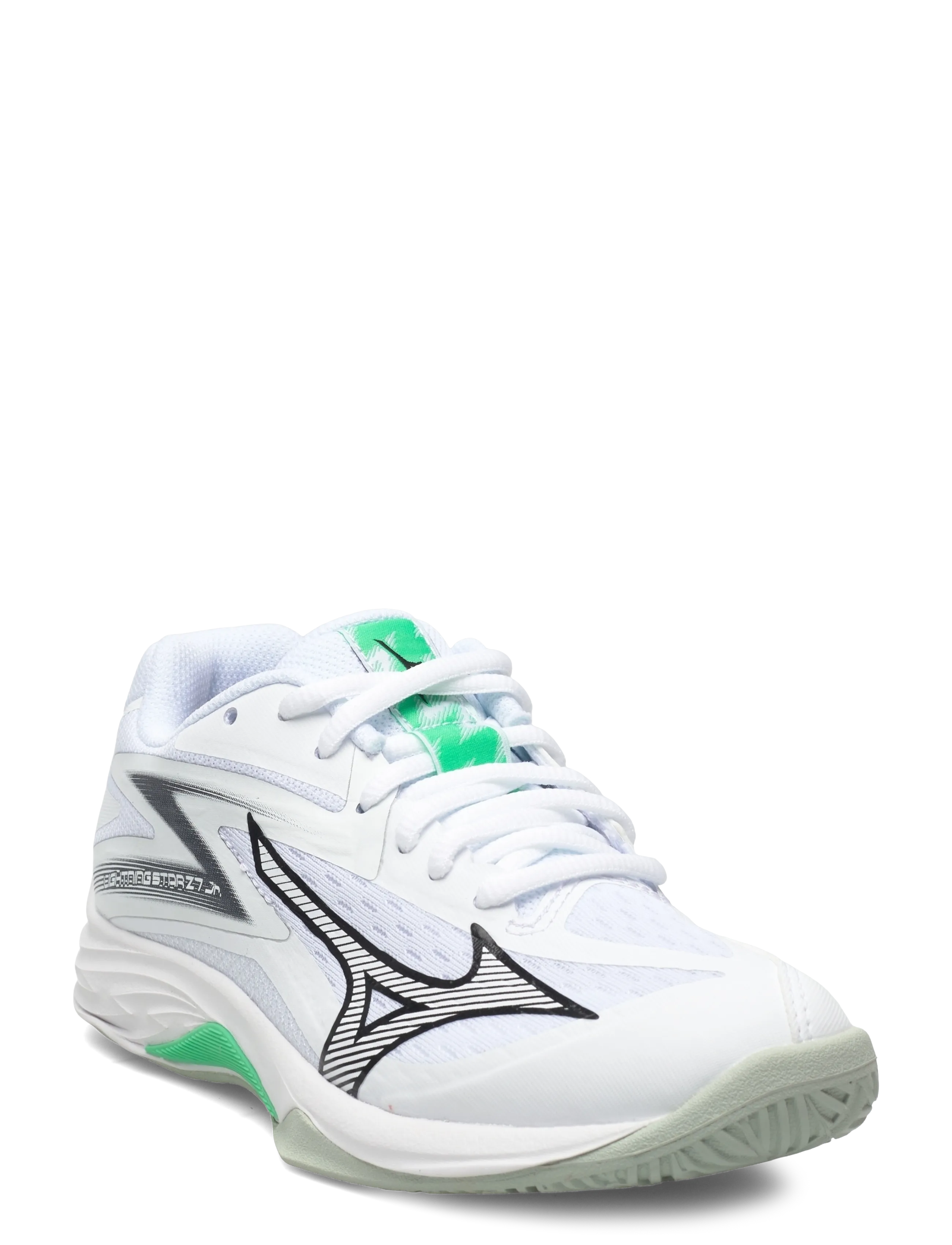 Mizuno LIGHTNING STAR Z7 Jr. - Spordijalatsid - WHITE/BLACK/FROZEN EMERALD / white