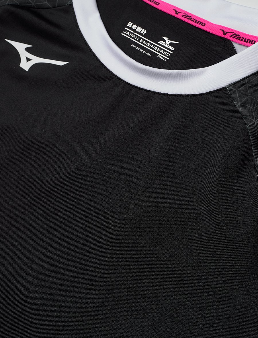 Mizuno - Premium High-Kyu Tee(W) - topit & t-paidat - black/white - 2
