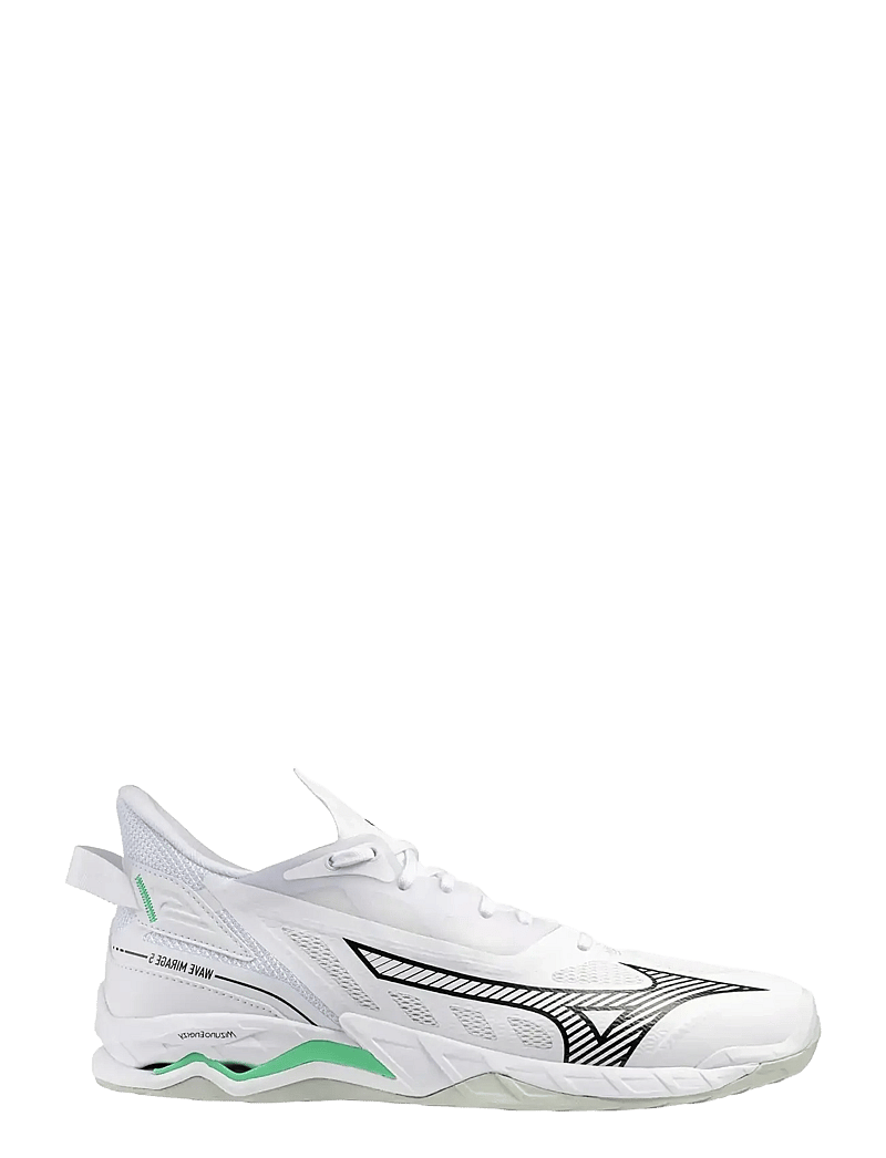 Mizuno - WAVE MIRAGE 5(U) - inomhusskor - white/black/frozen emerald - 0