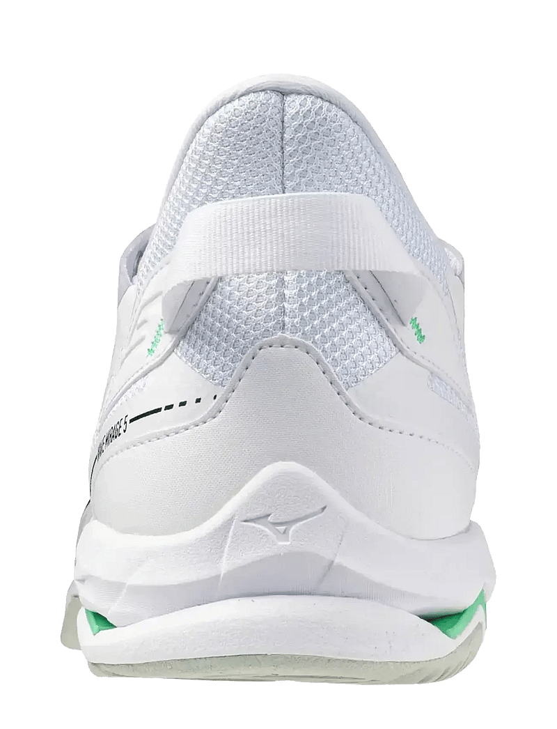 Mizuno - WAVE MIRAGE 5(U) - inomhusskor - white/black/frozen emerald - 2