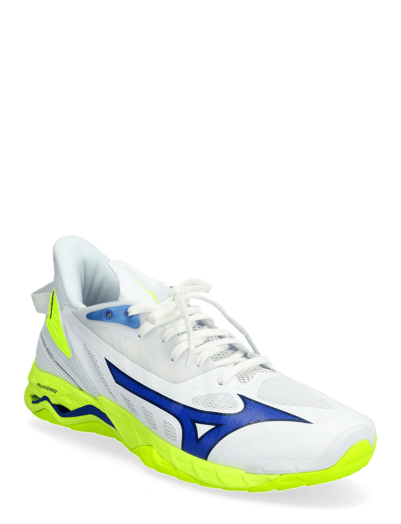 Mizuno - WAVE MIRAGE 5(U) - siseruumide spordijalatsid - white/lightning yellow/dazzling blue - 0