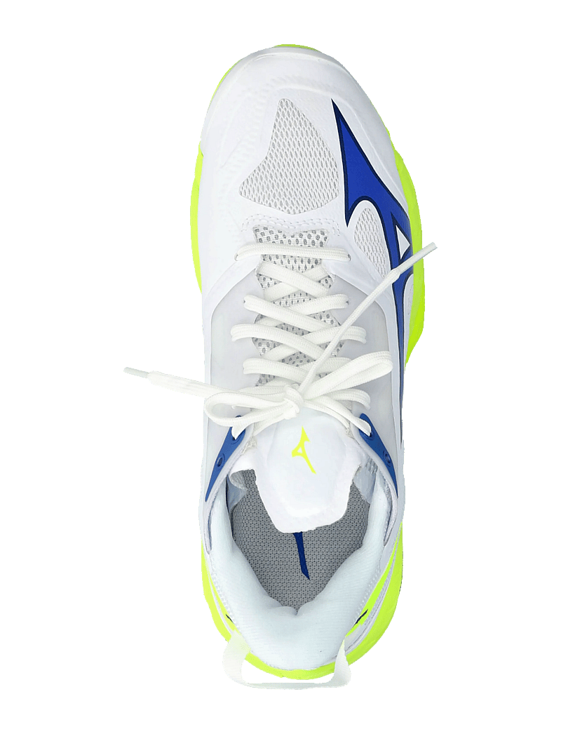 Mizuno - WAVE MIRAGE 5(U) - siseruumide spordijalatsid - white/lightning yellow/dazzling blue - 3