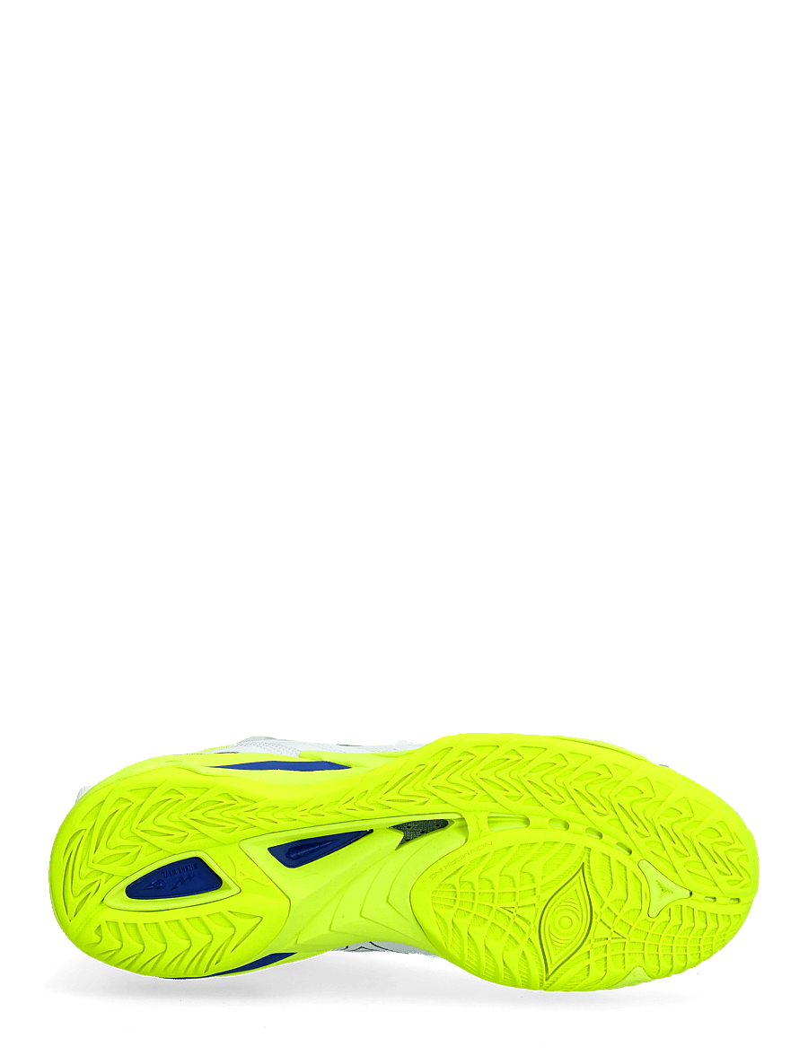 Mizuno - WAVE MIRAGE 5(U) - sisäpelikengät - white/lightning yellow/dazzling blue - 5
