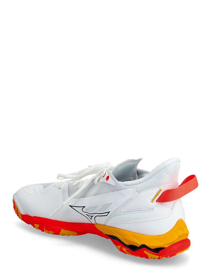 Mizuno - WAVE MIRAGE 5(U) - siseruumide spordijalatsid - white/fiery coral 2/citrus - 3