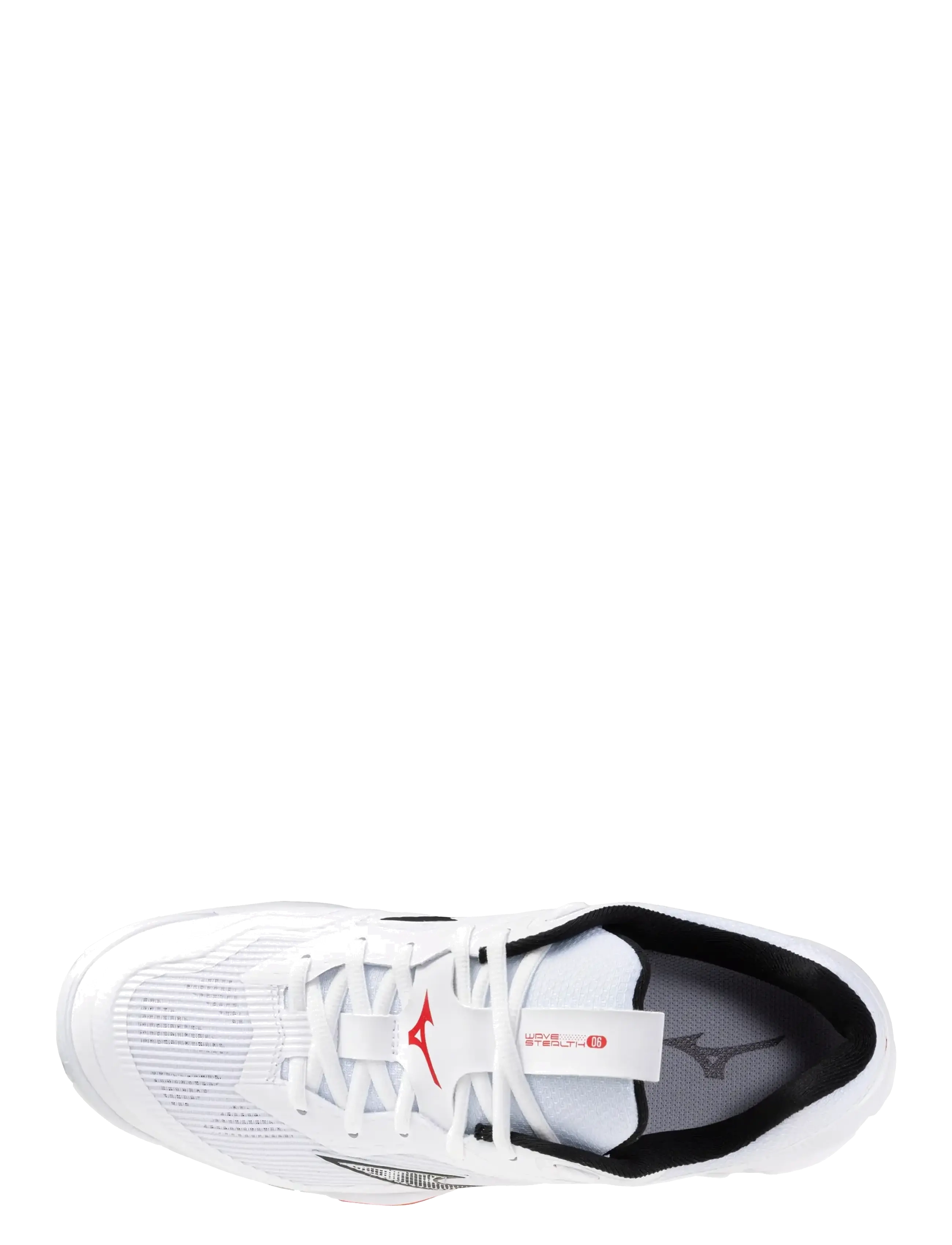 Mizuno - WAVE STEALTH 6(U) - binnensportschoenen - white/black/fiery red - 2