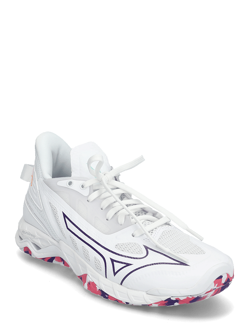 Mizuno - WAVE MIRAGE 5(W) - inomhusskor - white/violet indigo/camellia rose - 0