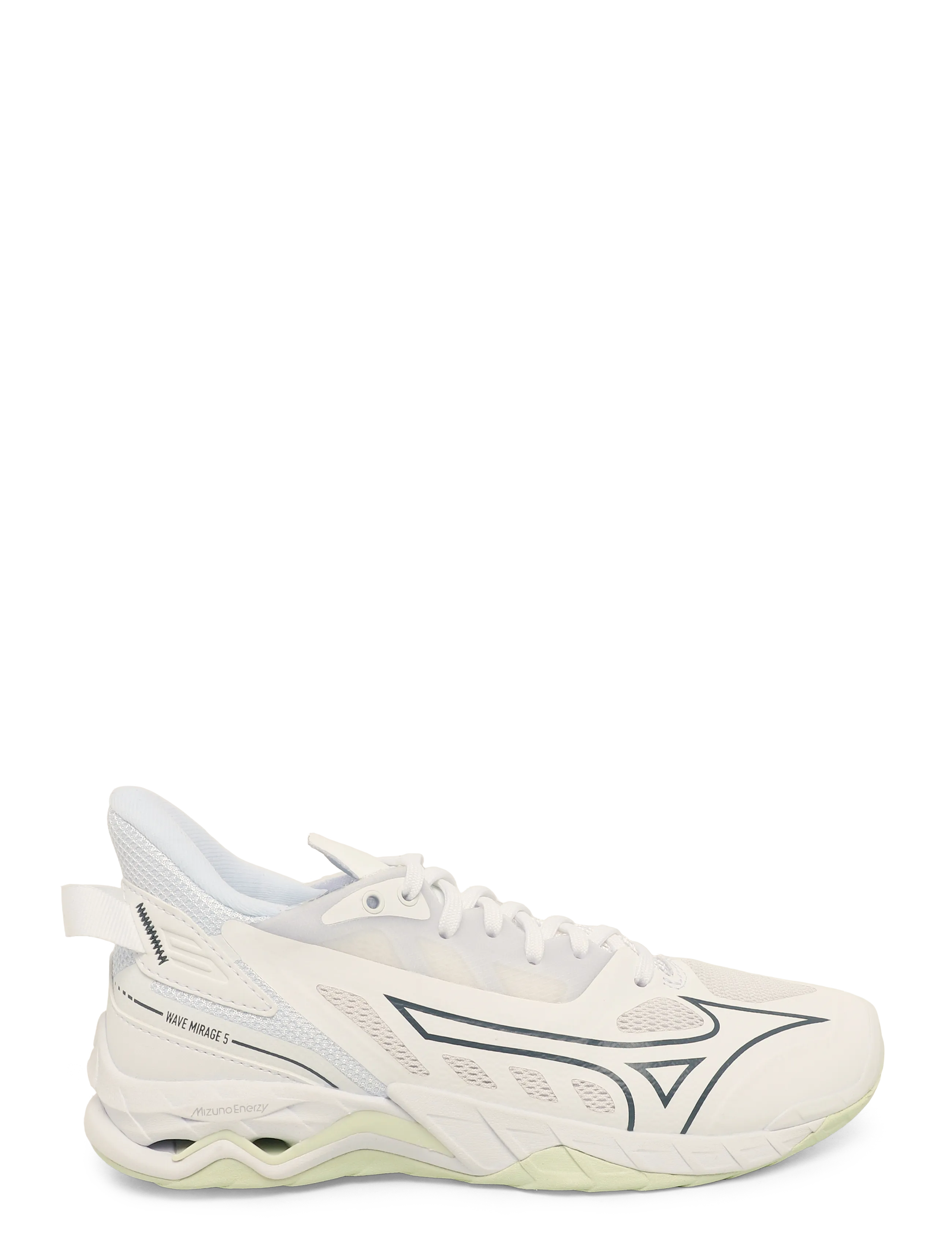 Mizuno - WAVE MIRAGE 5(W) - siseruumide spordijalatsid - white/balsam green - 2