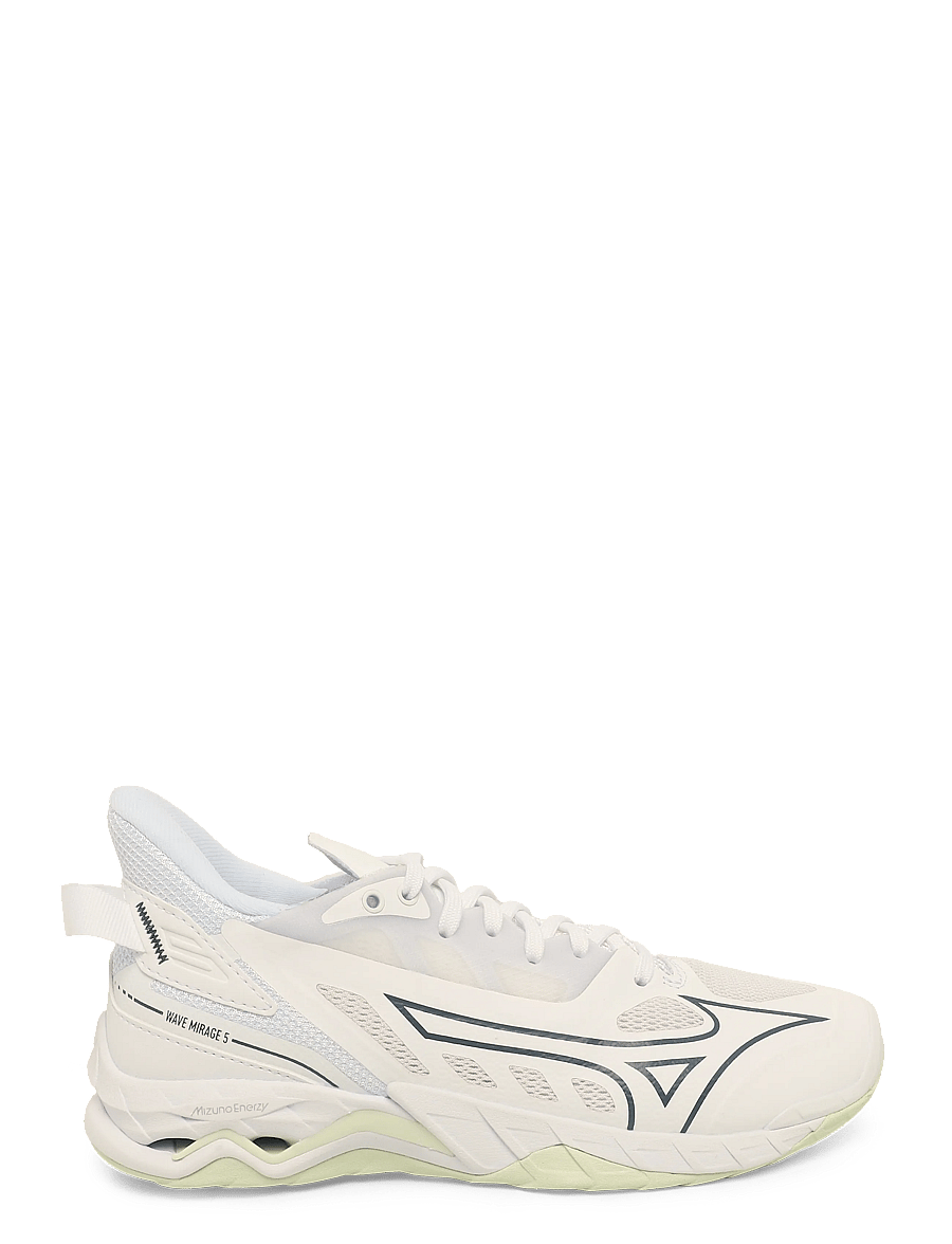 Mizuno - WAVE MIRAGE 5(W) - siseruumide spordijalatsid - white/balsam green - 2