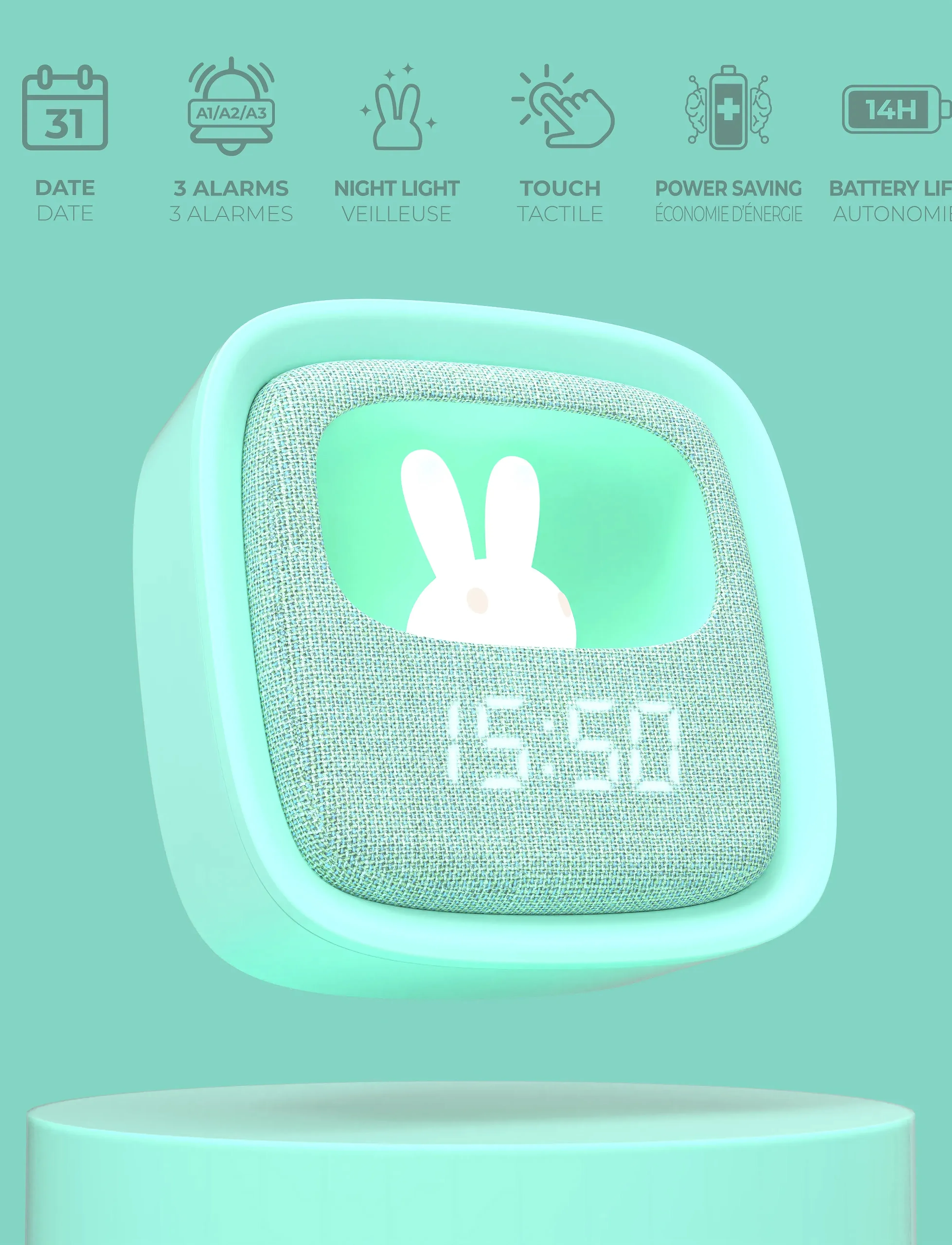 Mobility On Board - Billy Clock and light - alhaisimmat hinnat - turquoise - 3