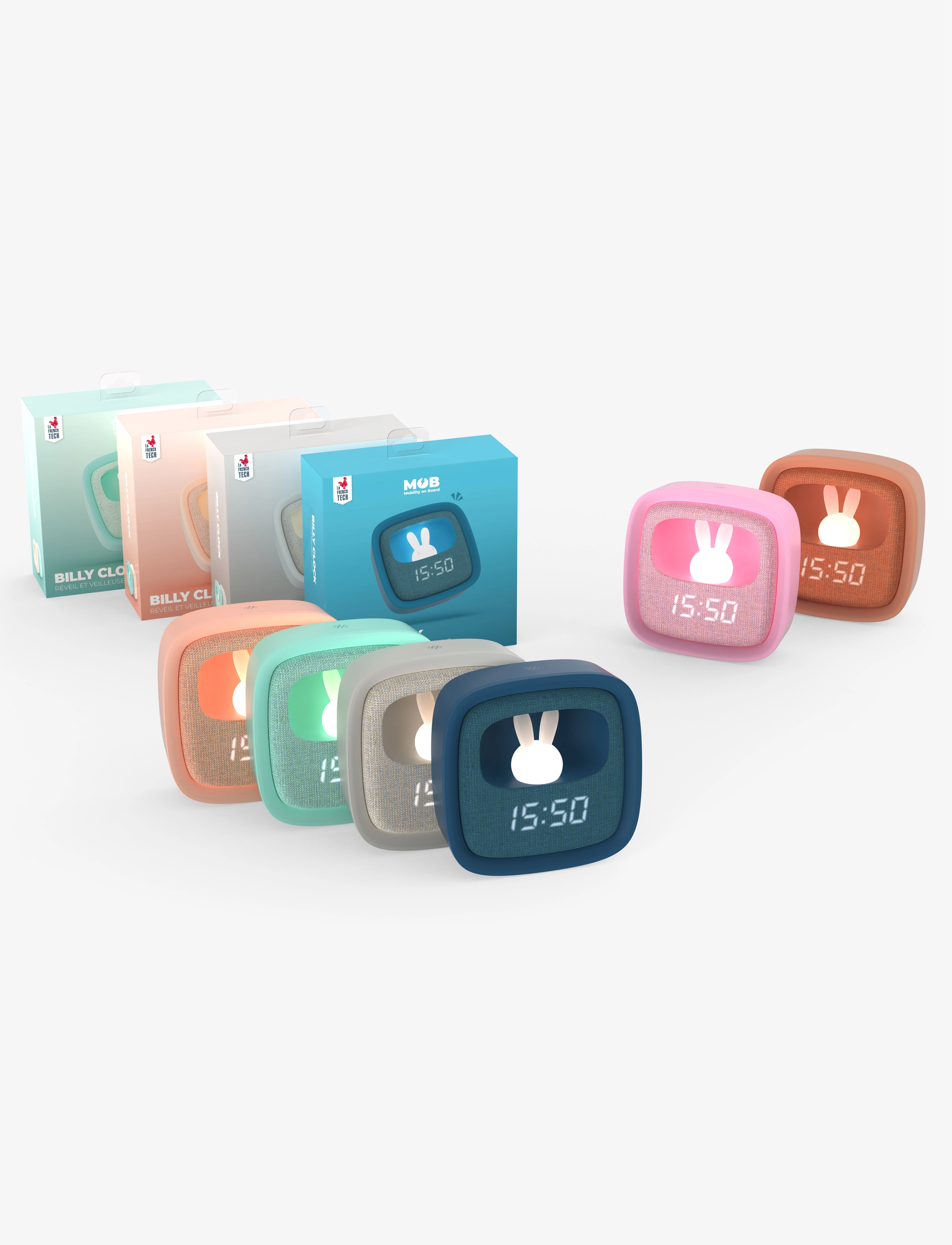Mobility On Board - Billy Clock and light - Terrazzo - grenadine - 3