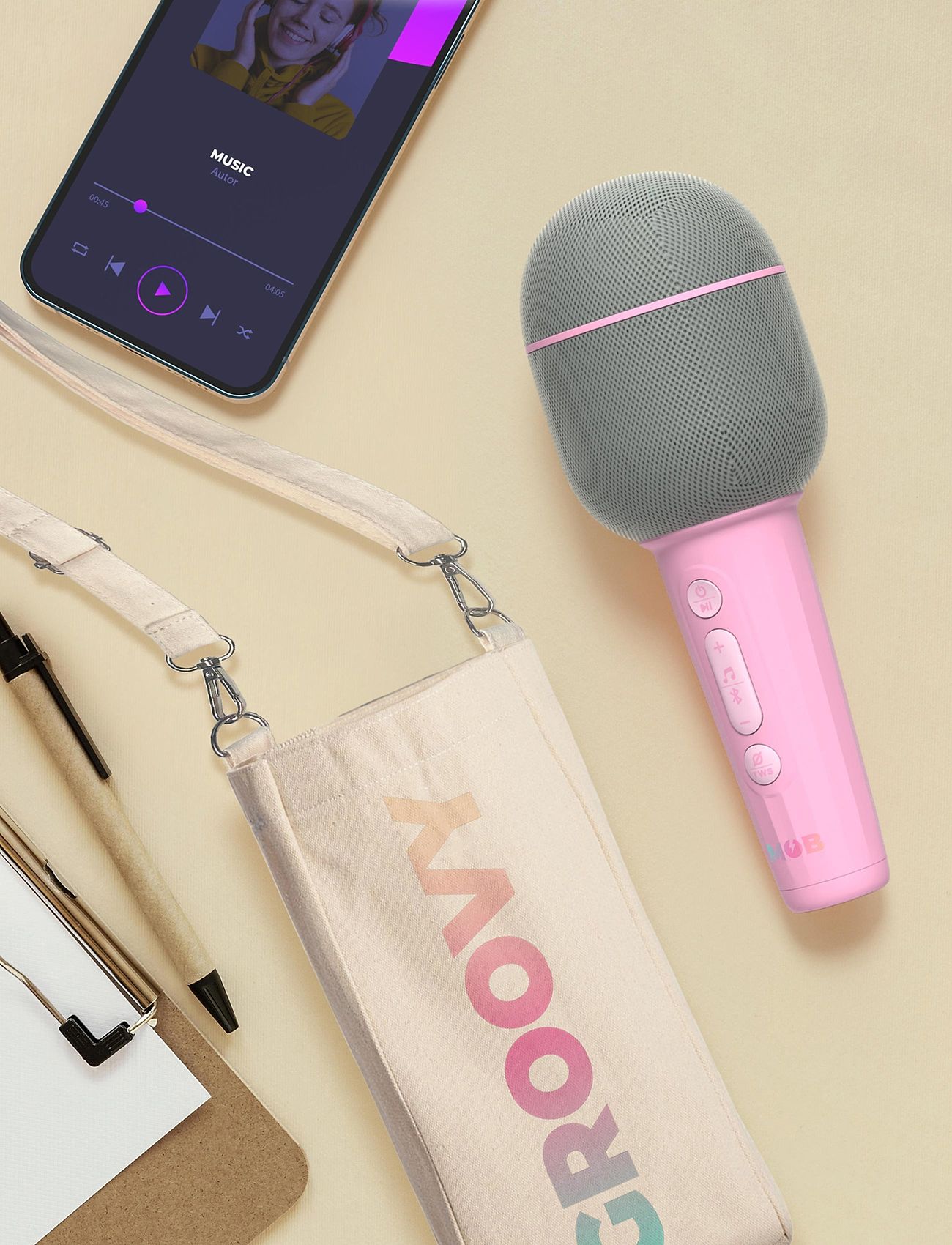 Mobility On Board - MICRO GROOVY - MARSHMALLOW - dekorativt tilbehør - pink - 4