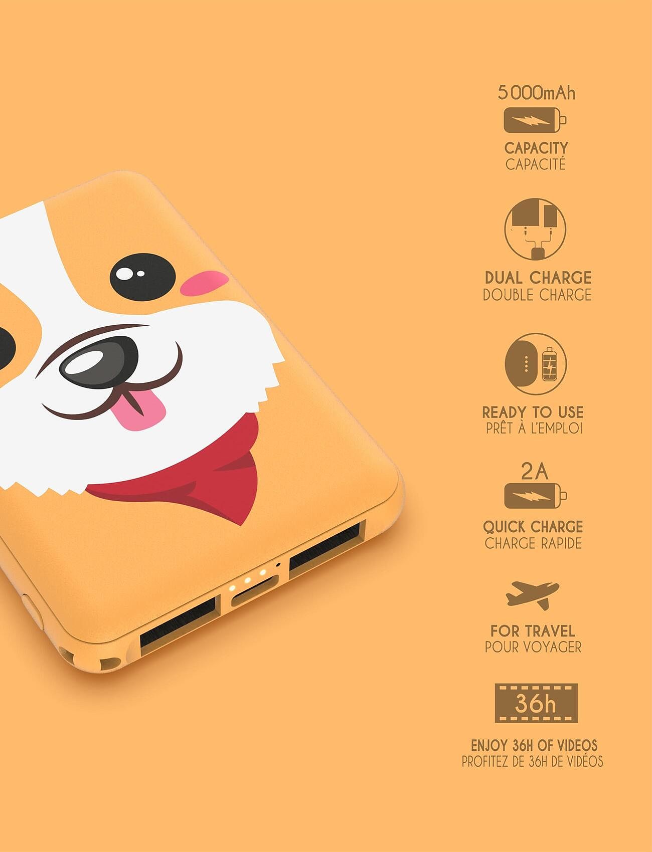 Mobility On Board - POWER BANKS 5000 MAH - CORGI - decorations - yellow - 4