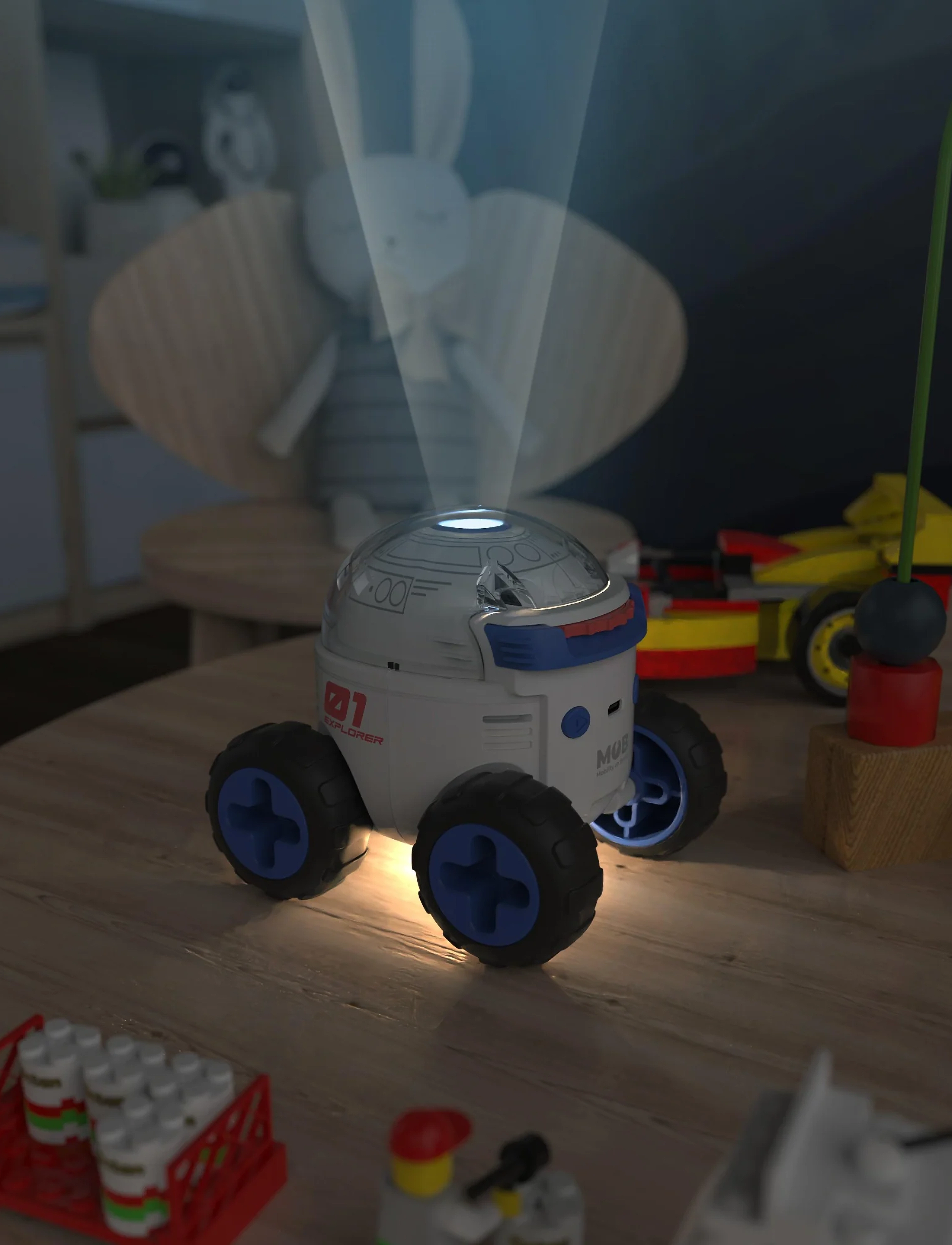 Mobility On Board Space Rover Explorer, One Size, White, Belysning > Natlamper, Børn