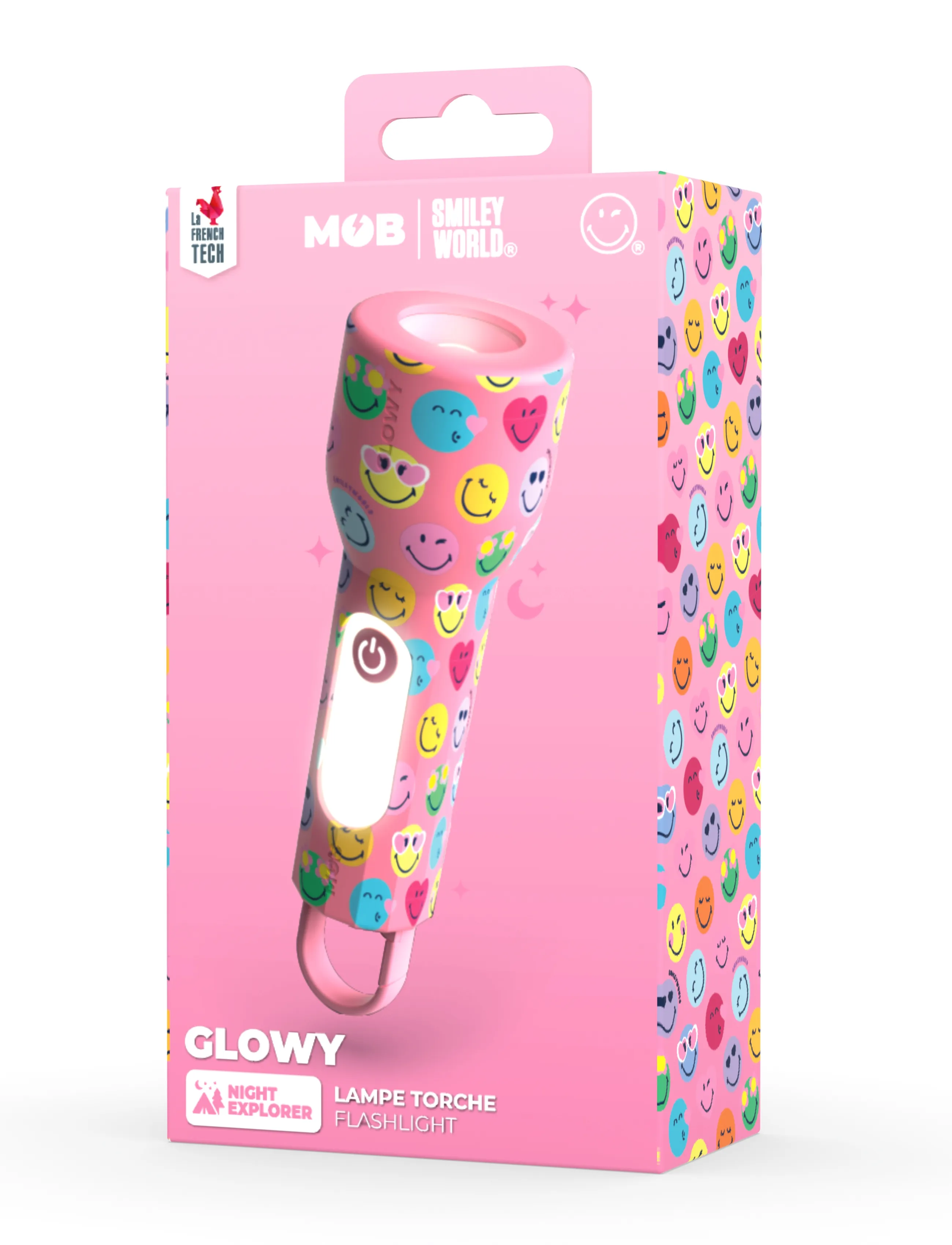 Mobility On Board - Smiley Glowy - nachtlampen - pink - 0