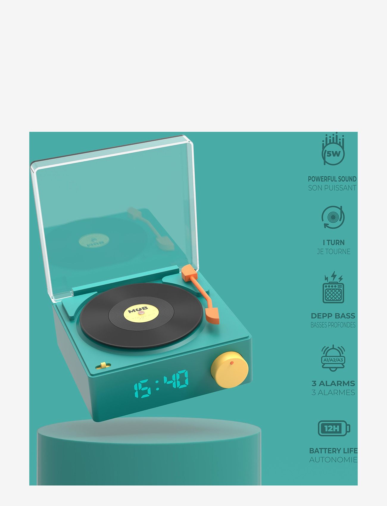 Mobility On Board - SPEAKER & CLOCK VS-80 - BLUE - dekorativt tilbehør - blue - 3