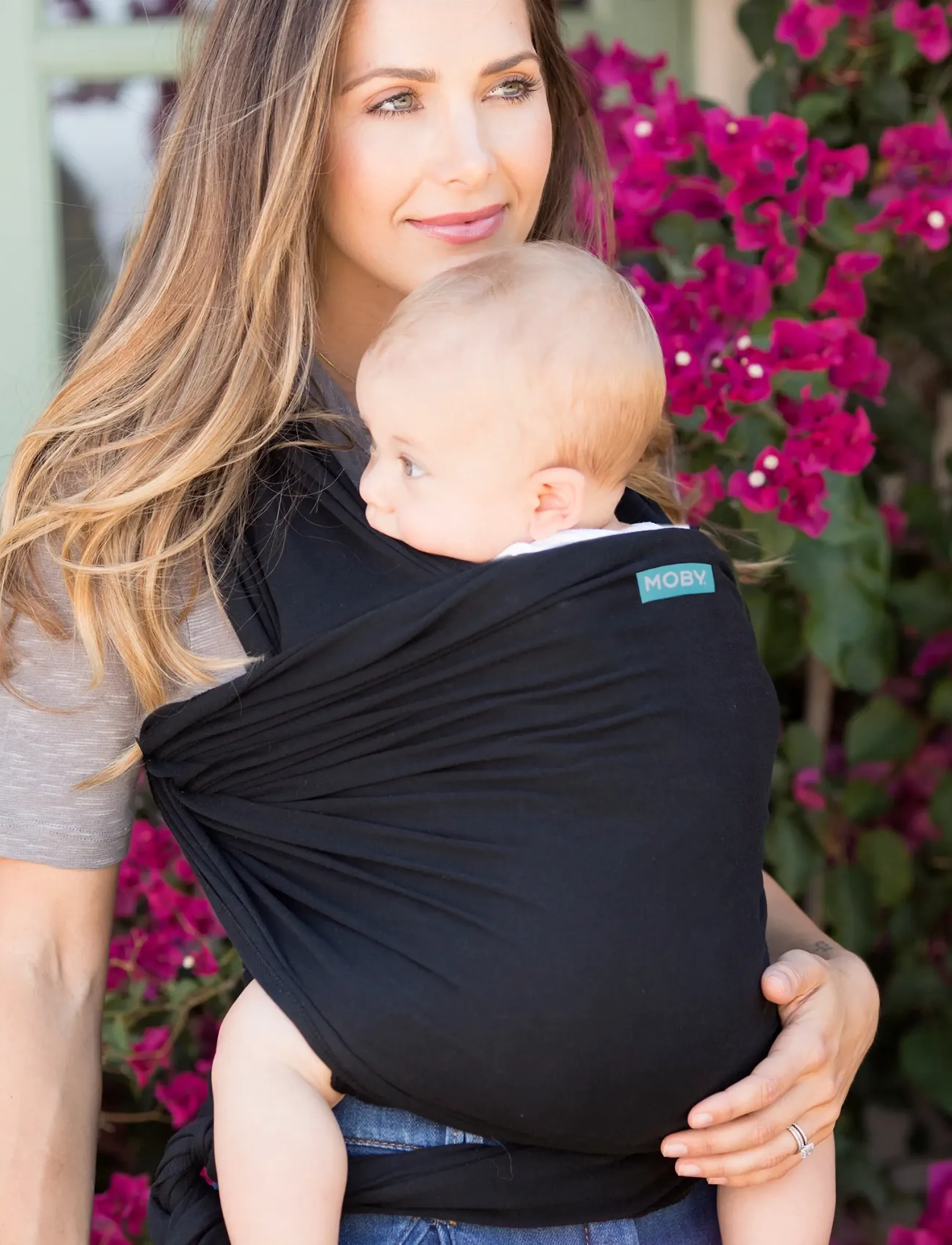 Moby Wrap Classic Black, One Size, Baby & Mutterschaft, Schwarz - Carriers Wraps, Kinder
