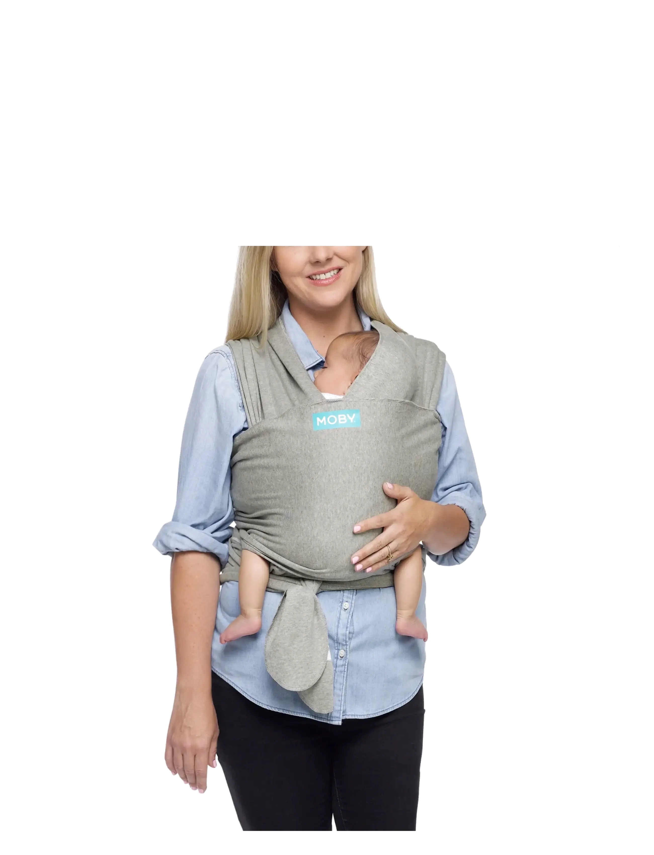 Moby Moby Wrap Classic - Grey - Burðarpokar og burðarsjöl - HEATHERED GREY / grey